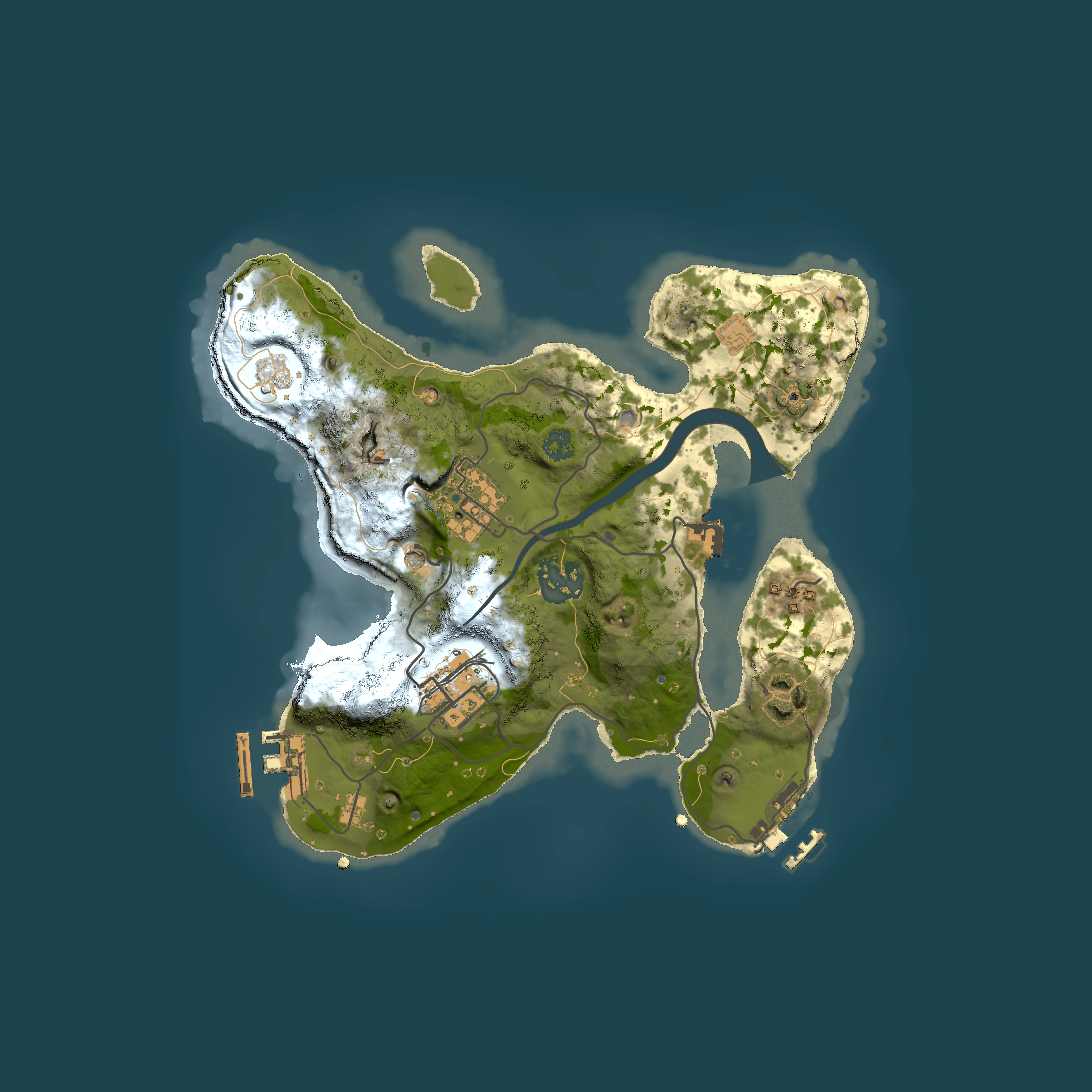 Full top-down render of Rust map seed 1861022295, 2500x2500m