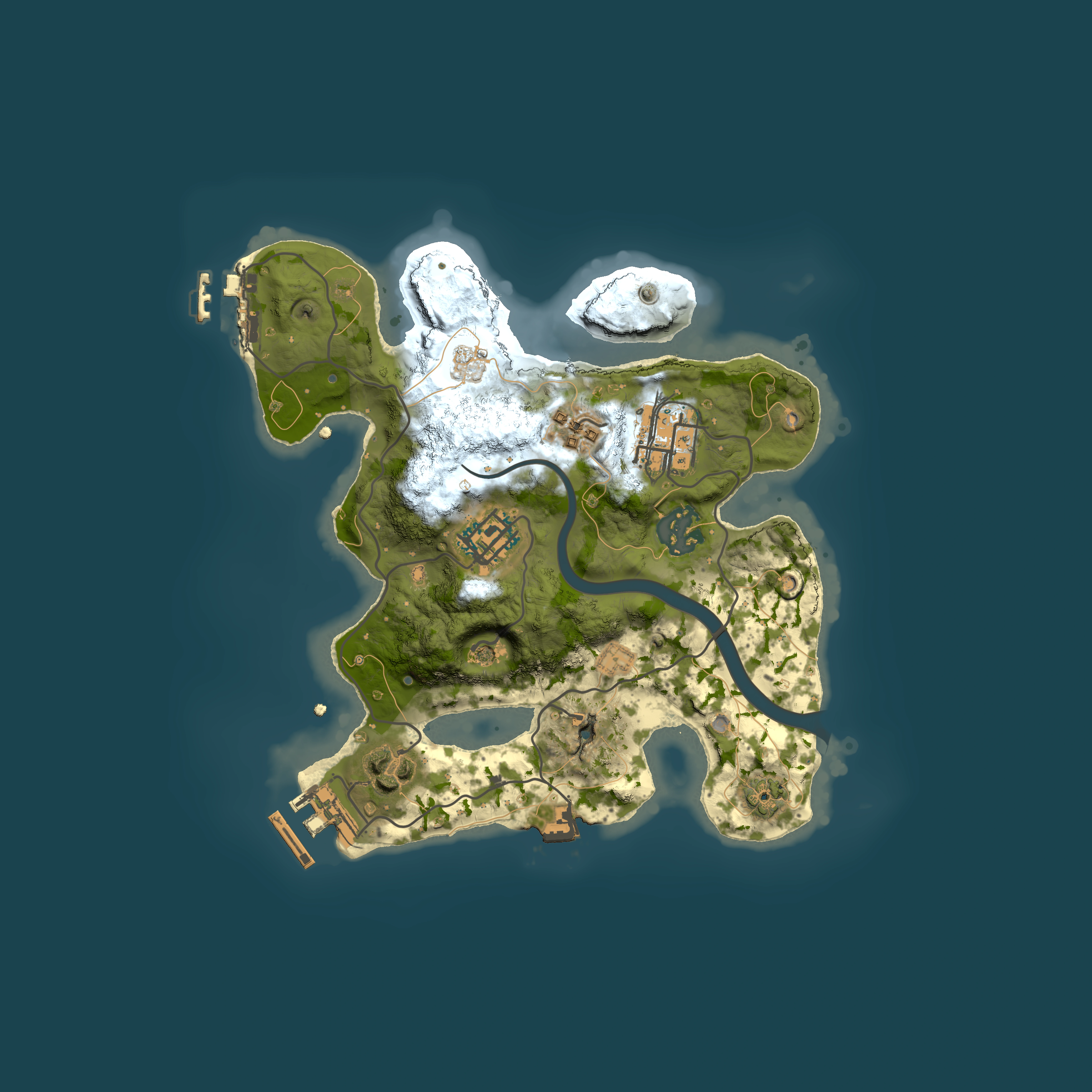 Full top-down render of Rust map seed 1518256066, 2500x2500m