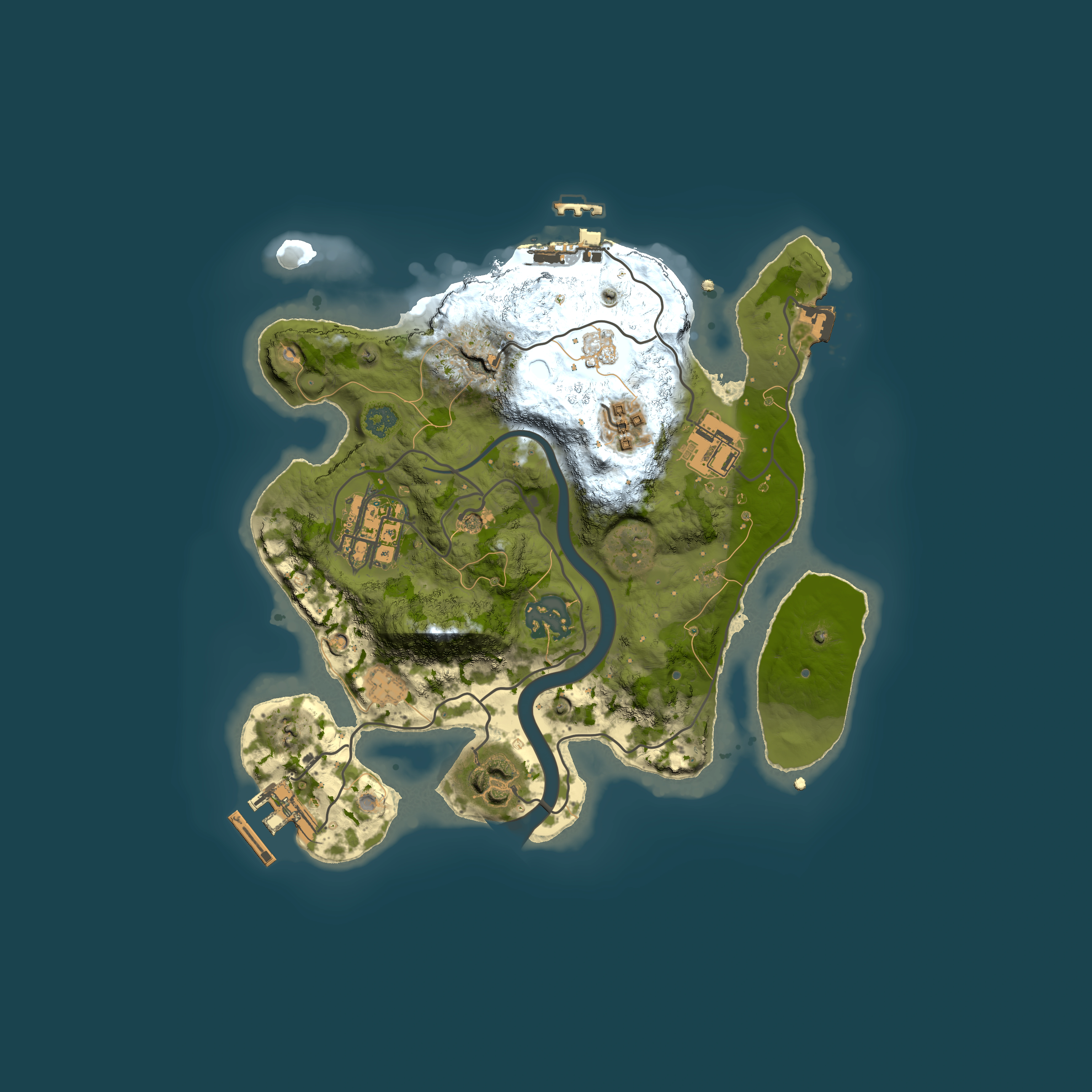Full top-down render of Rust map seed 1388418390, 2500x2500m