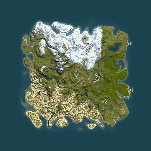 Rust map seed 2066259203, 5000x5000m top-down preview
