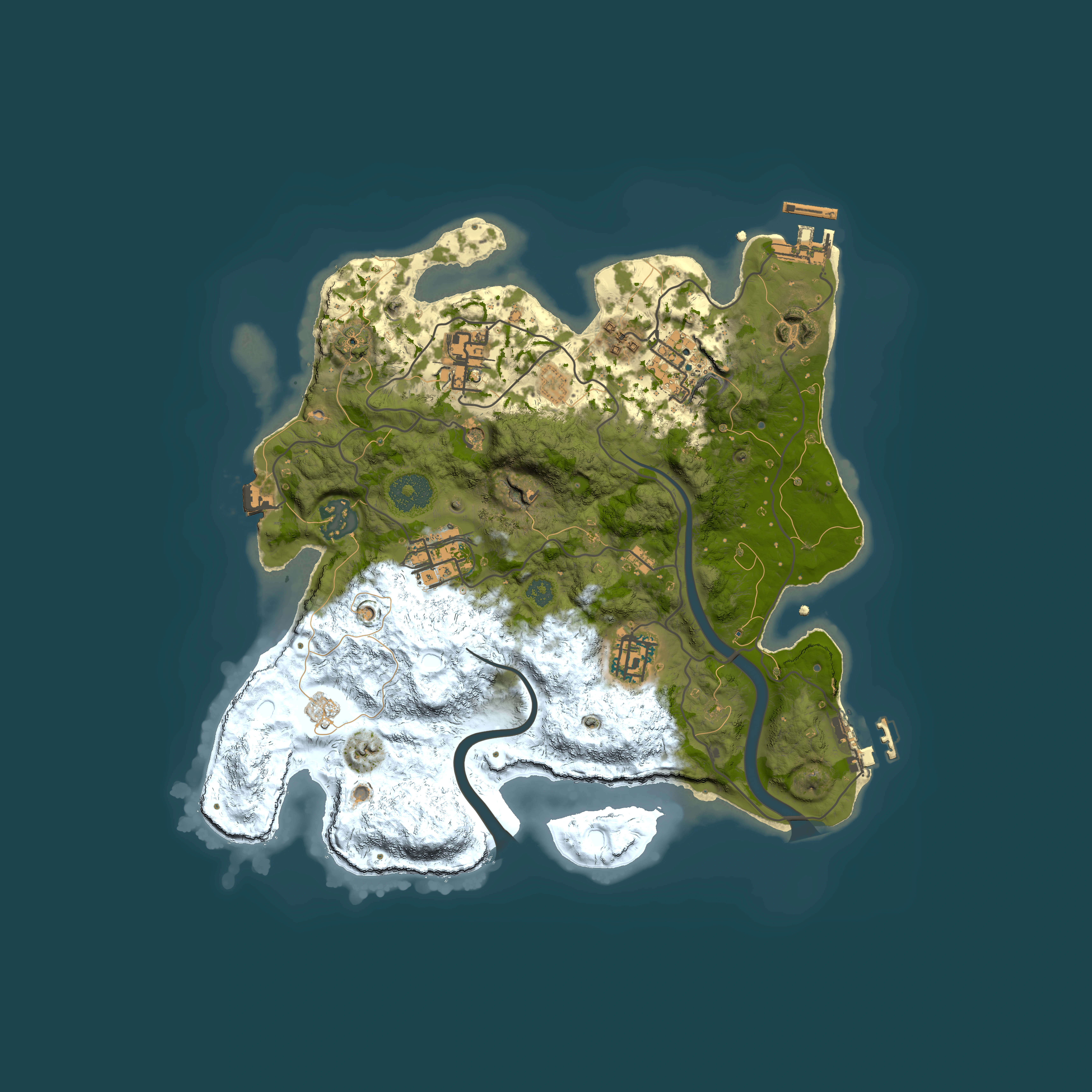 Full top-down render of Rust map seed 2022103876, 3000x3000m