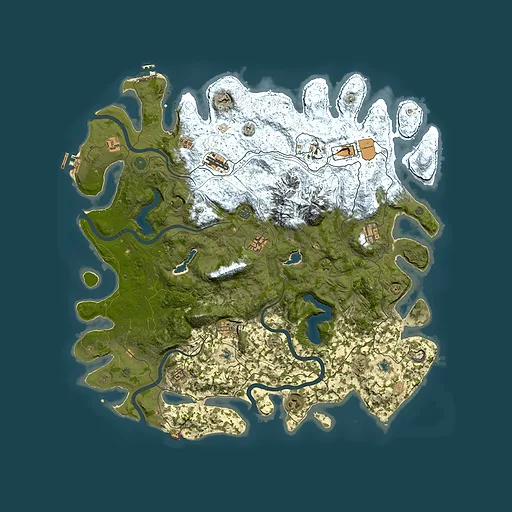 Rust map seed 344437343, 5000x5000m top-down preview
