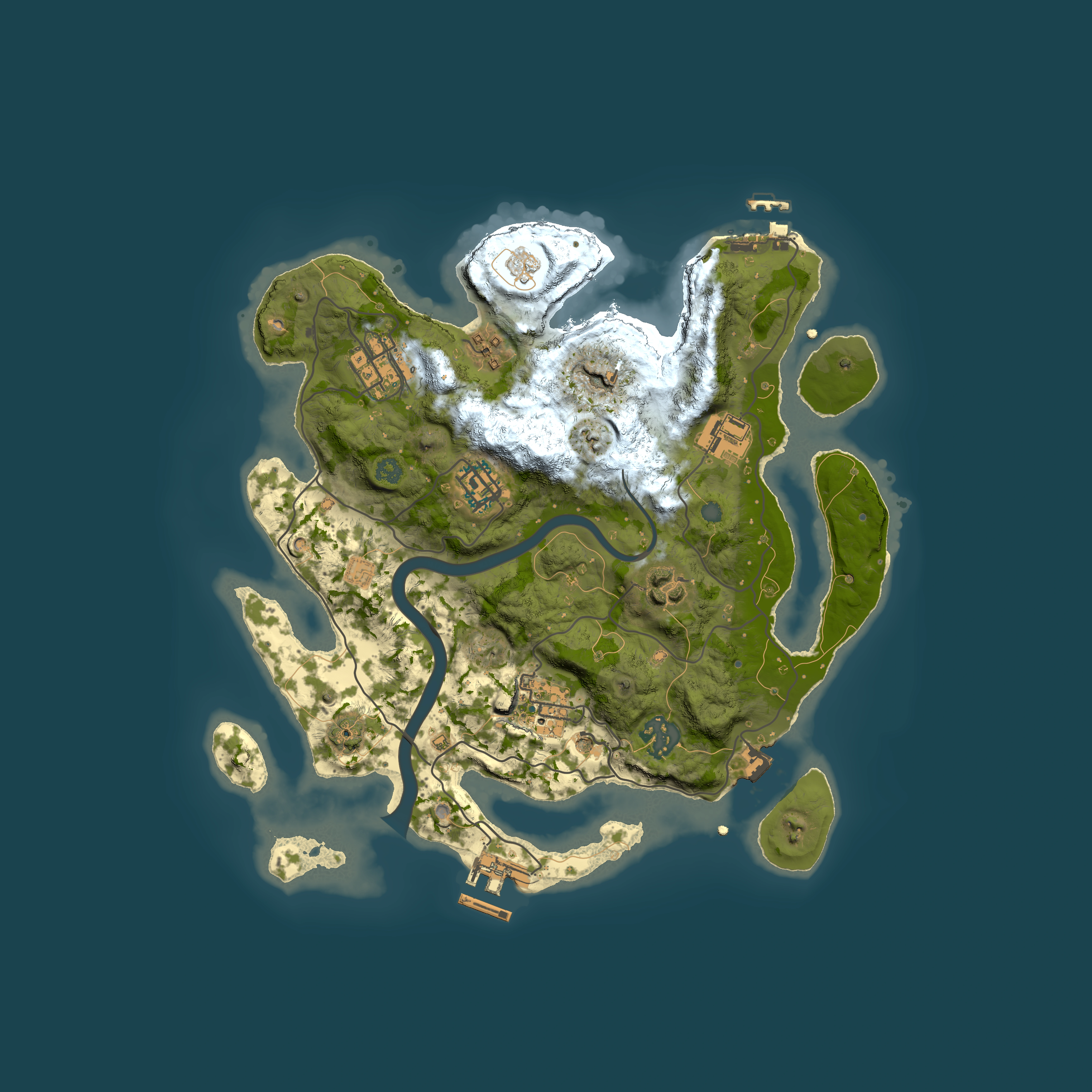 Full top-down render of Rust map seed 845527286, 3000x3000m