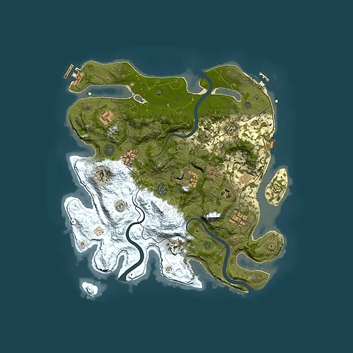 Rust map seed 139687864, 3500x3500m top-down preview