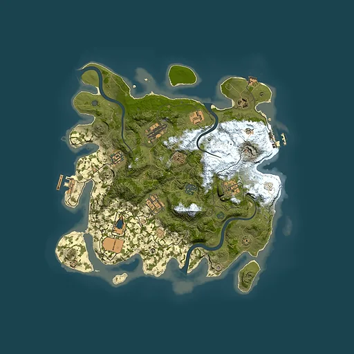Rust map seed 387316650, 3500x3500m top-down preview