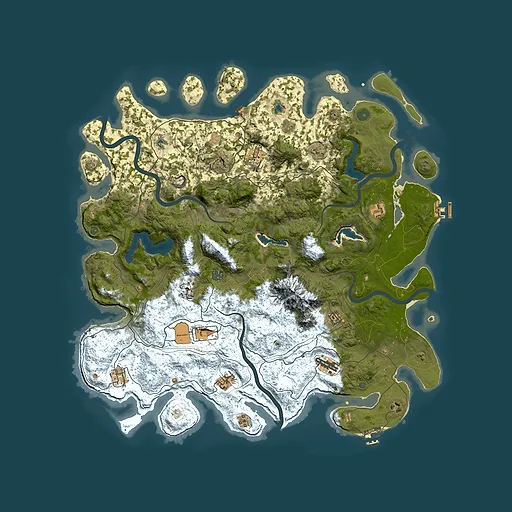 Rust map seed 1985724887, 5000x5000m top-down preview