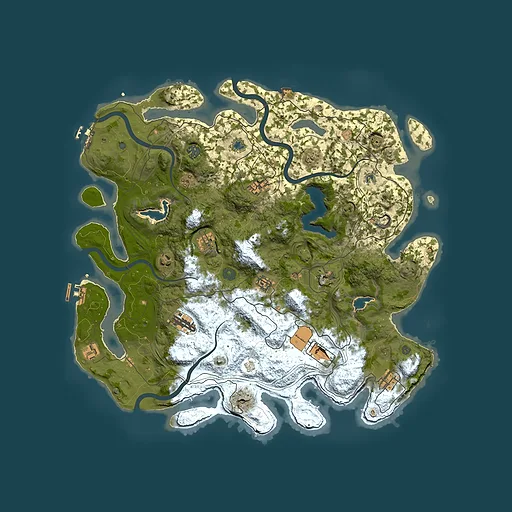 Rust map seed 1610132696, 4500x4500m top-down preview