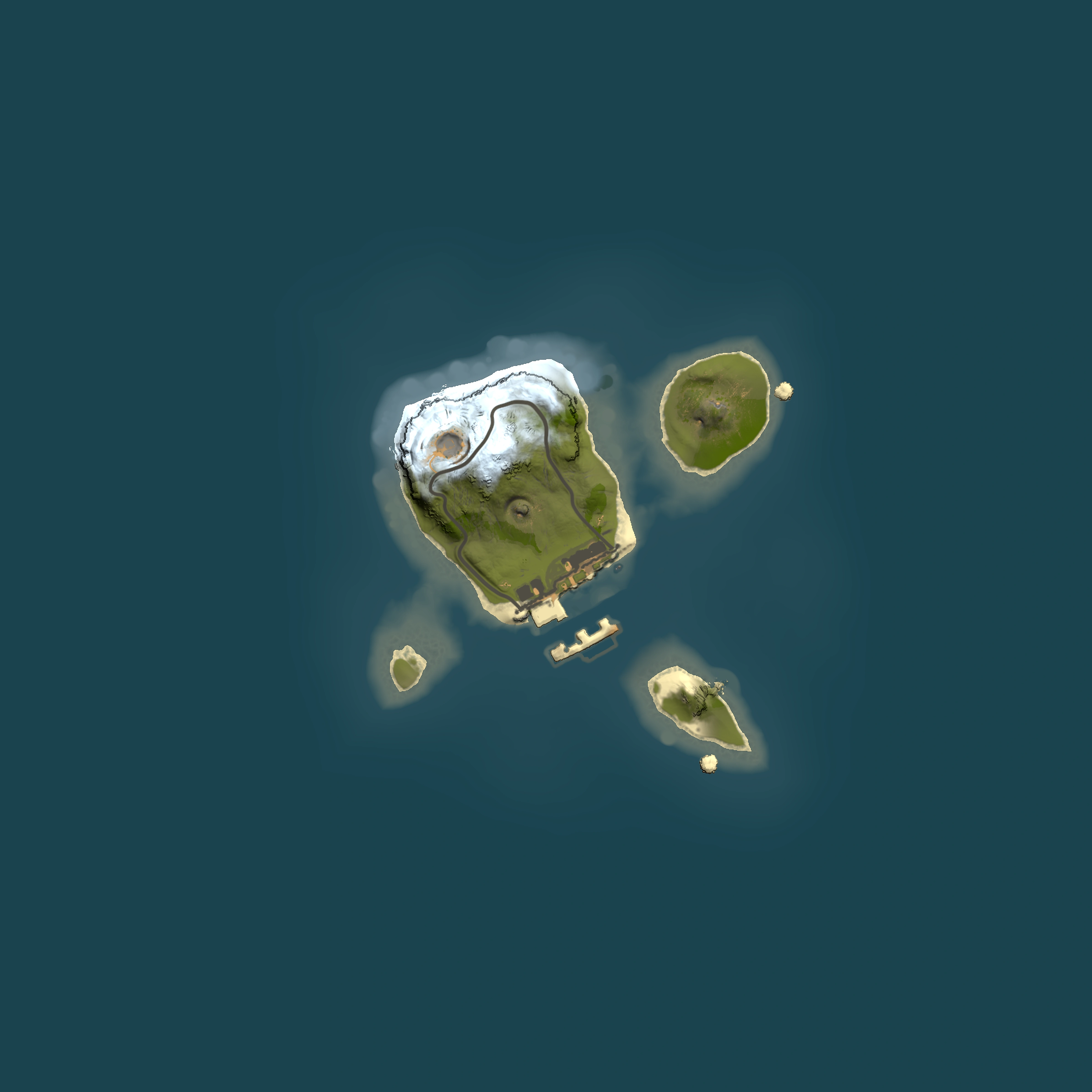 Full top-down render of Rust map seed 29707183, 1500x1500m