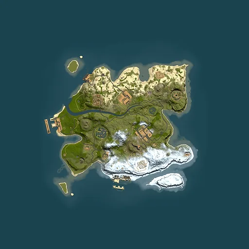 Rust map seed 2057708955, 2500x2500m top-down preview