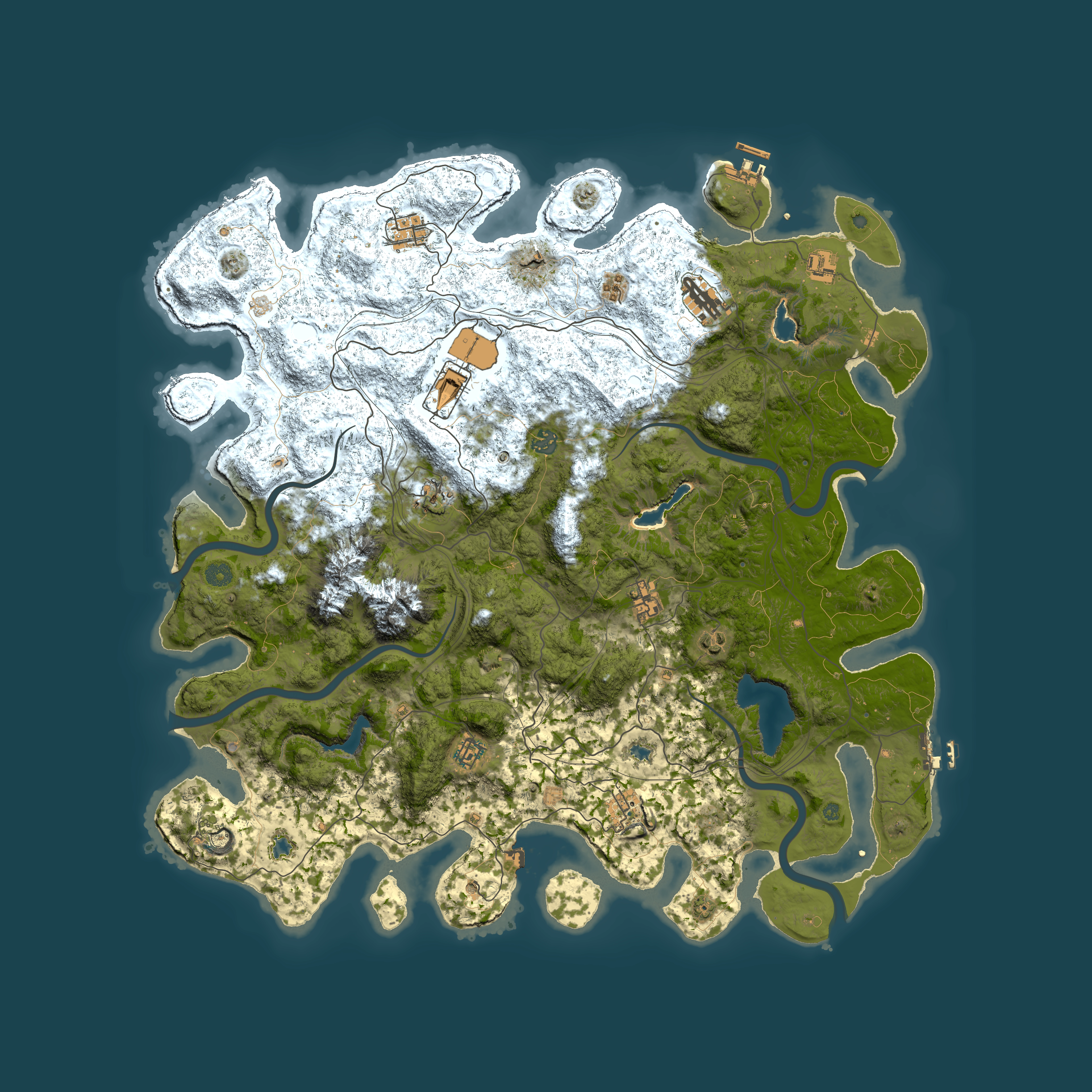 Full top-down render of Rust map seed 888106090, 5000x5000m