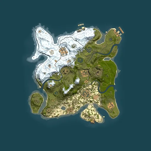 Rust map seed 223658098, 3000x3000m top-down preview
