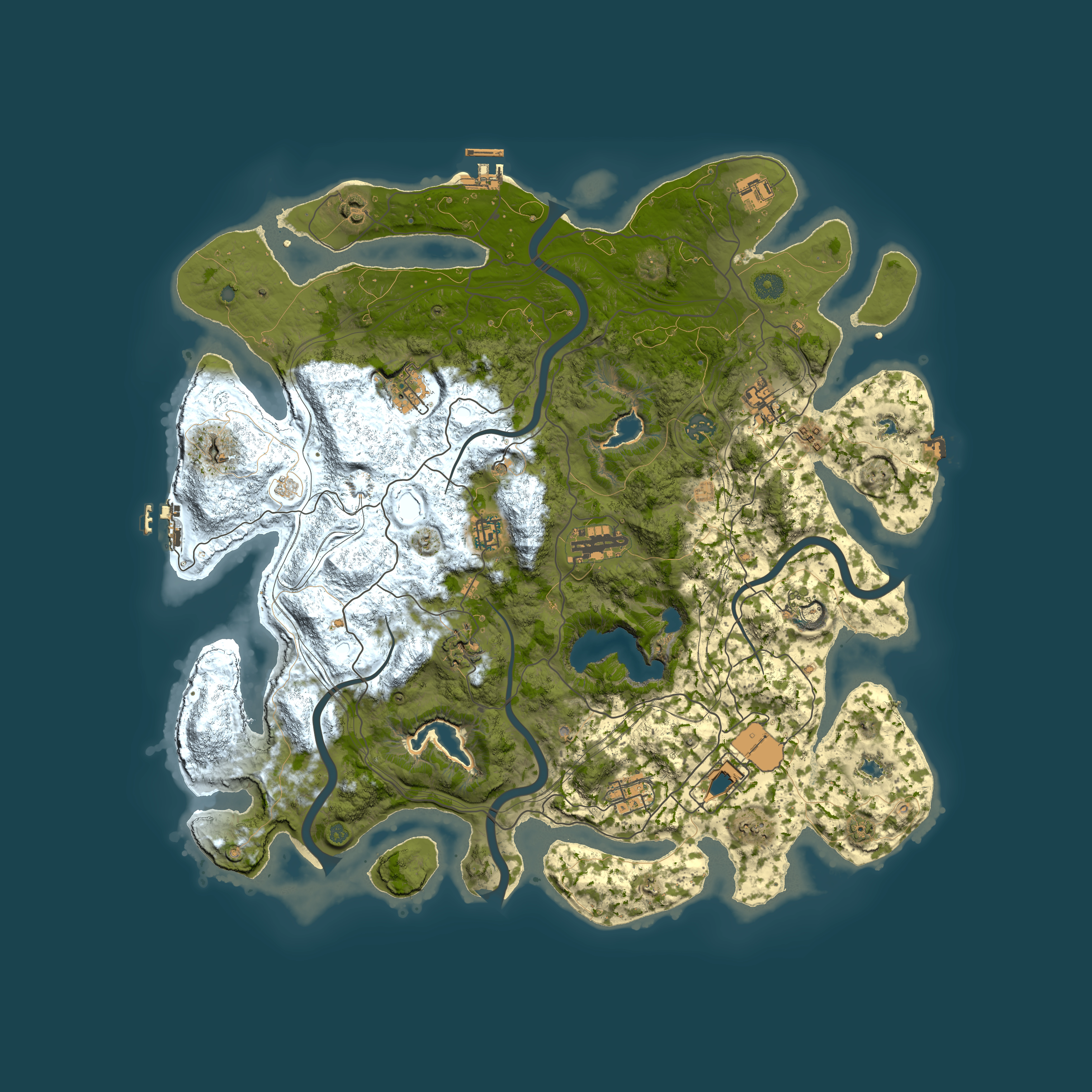 Full top-down render of Rust map seed 945421267, 4500x4500m