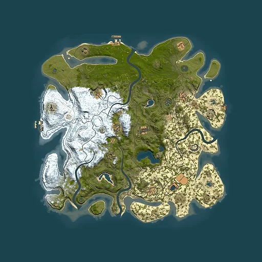 Rust map seed 945421267, 4500x4500m top-down preview