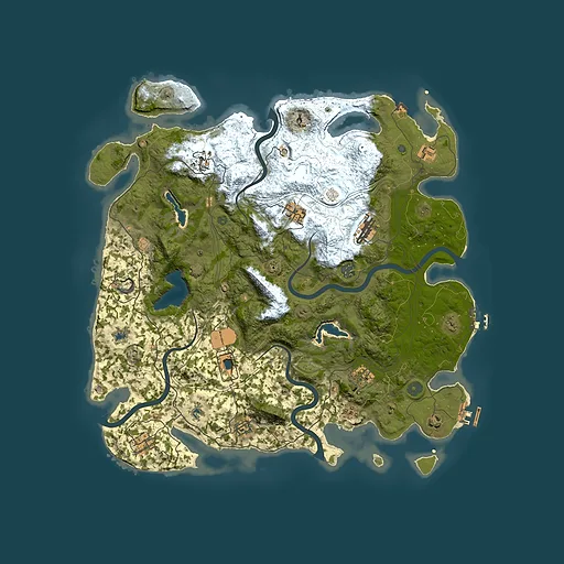 Rust map seed 2065464521, 4500x4500m top-down preview