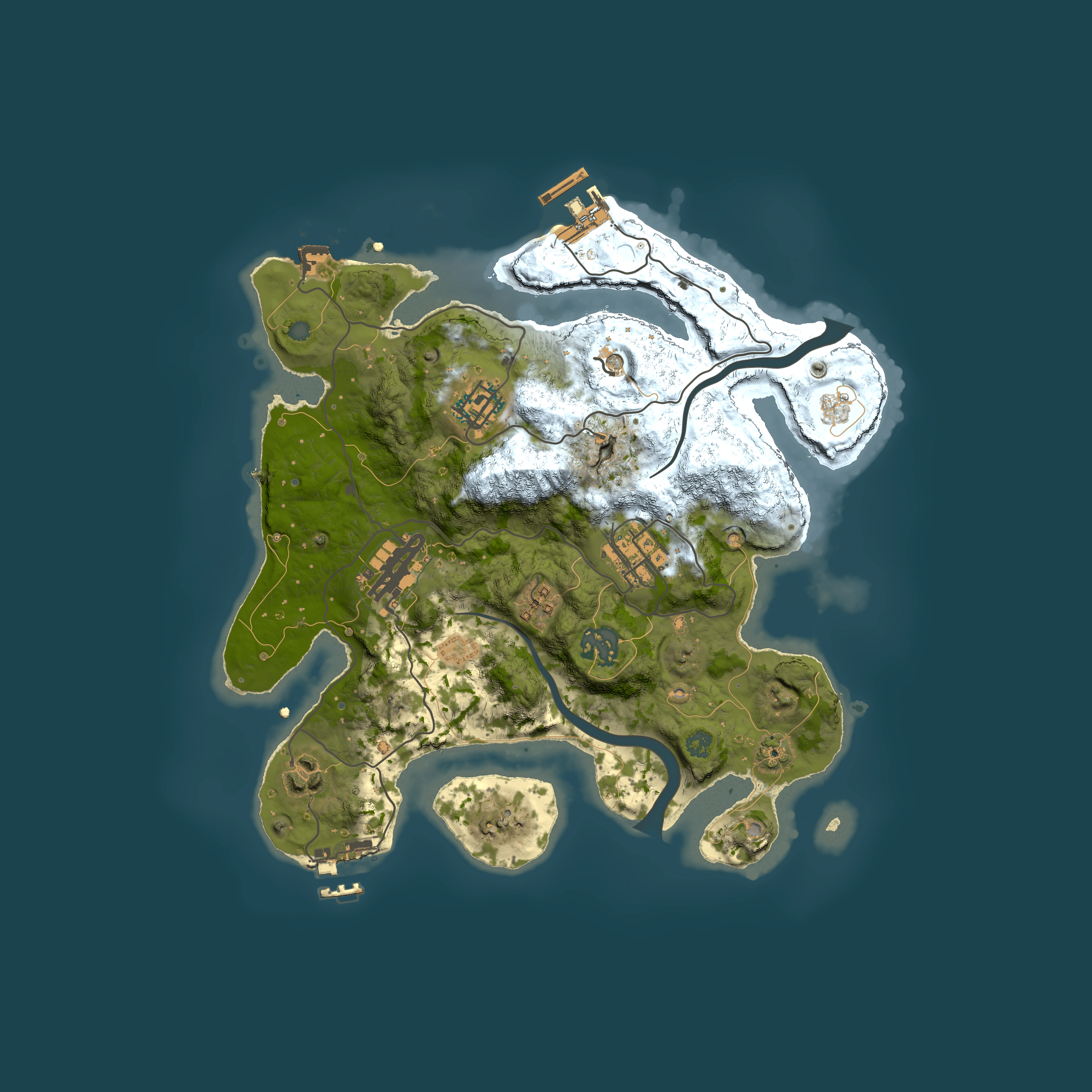 Full top-down render of Rust map seed 1244239339, 3000x3000m