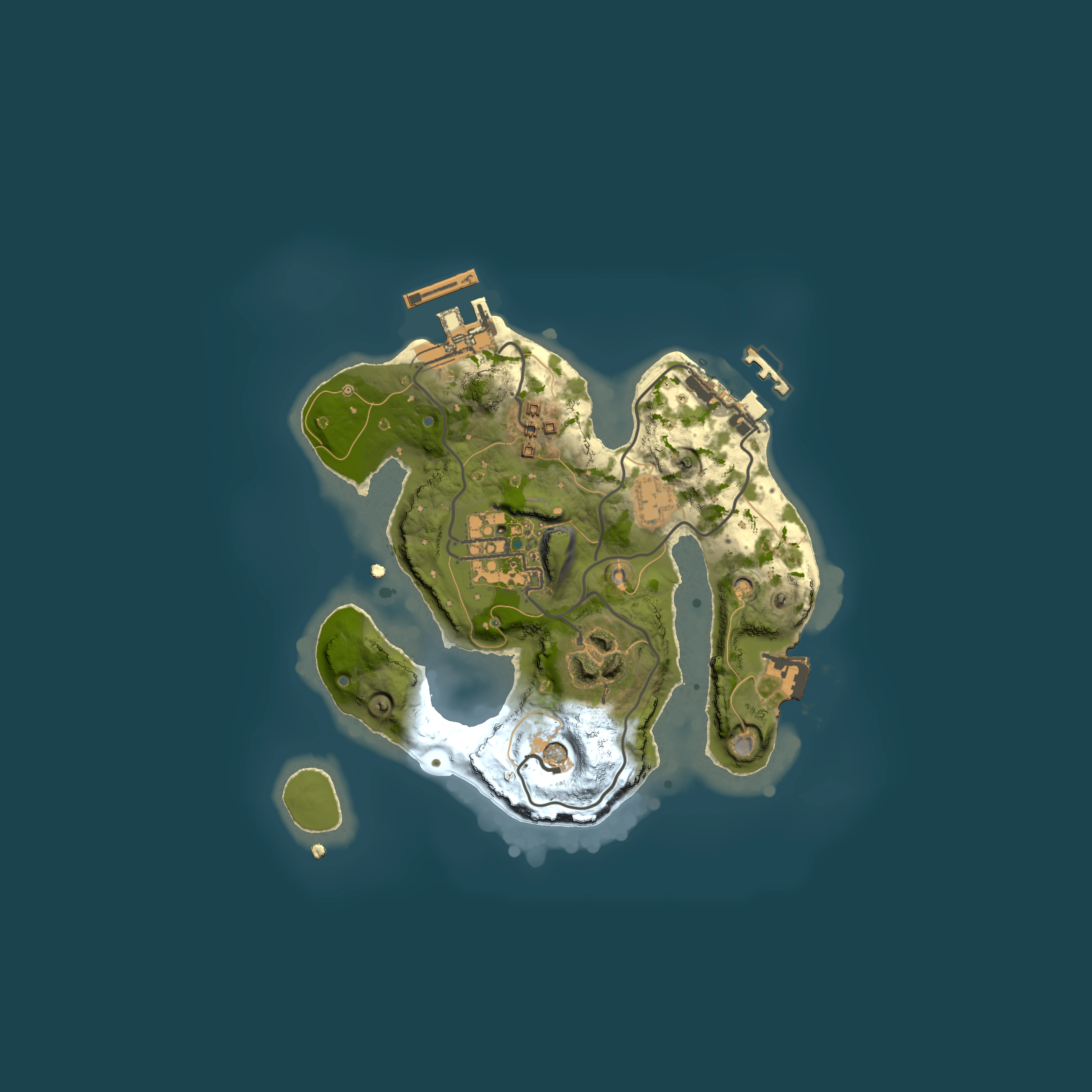 Full top-down render of Rust map seed 100307029, 2000x2000m