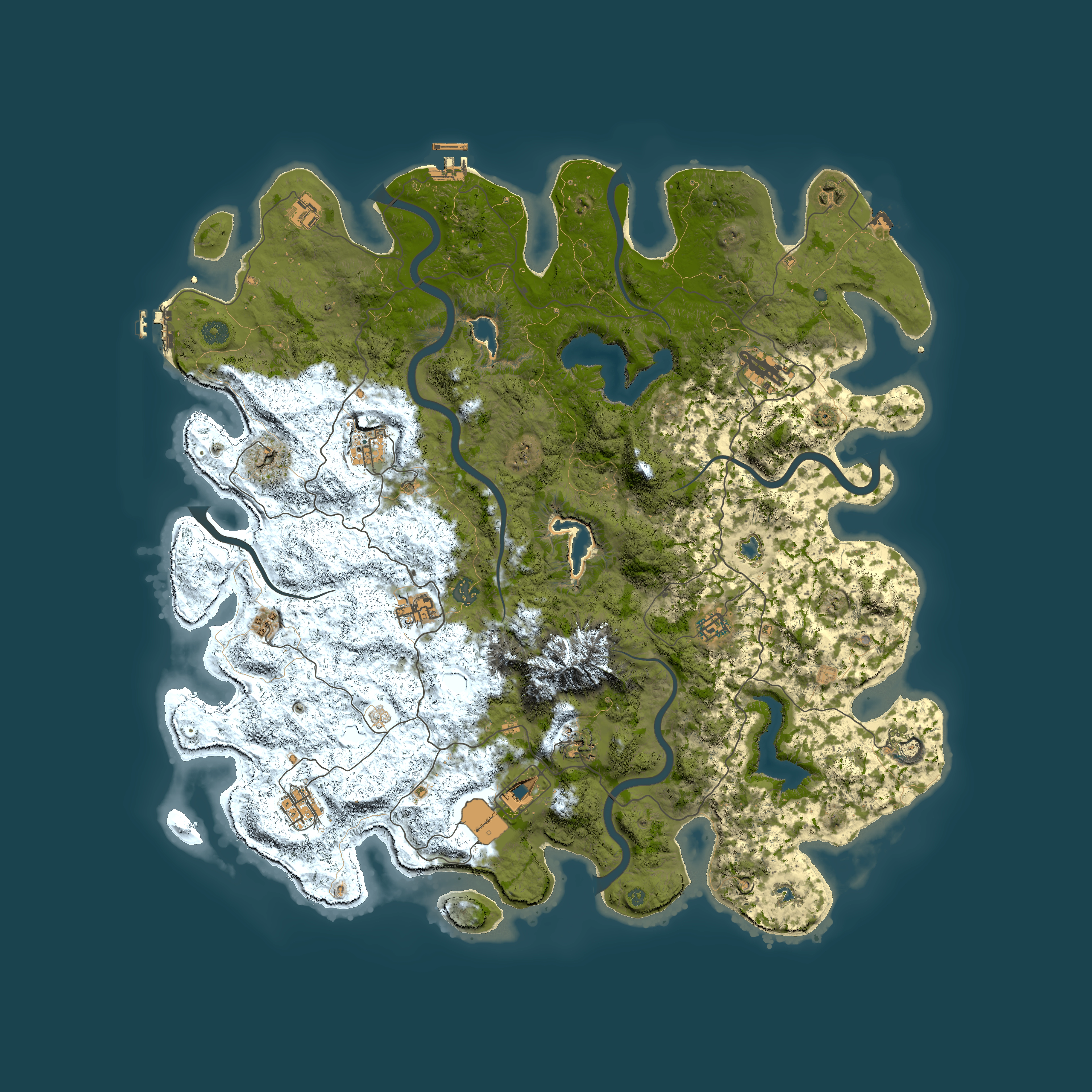 Full top-down render of Rust map seed 1603267506, 5000x5000m