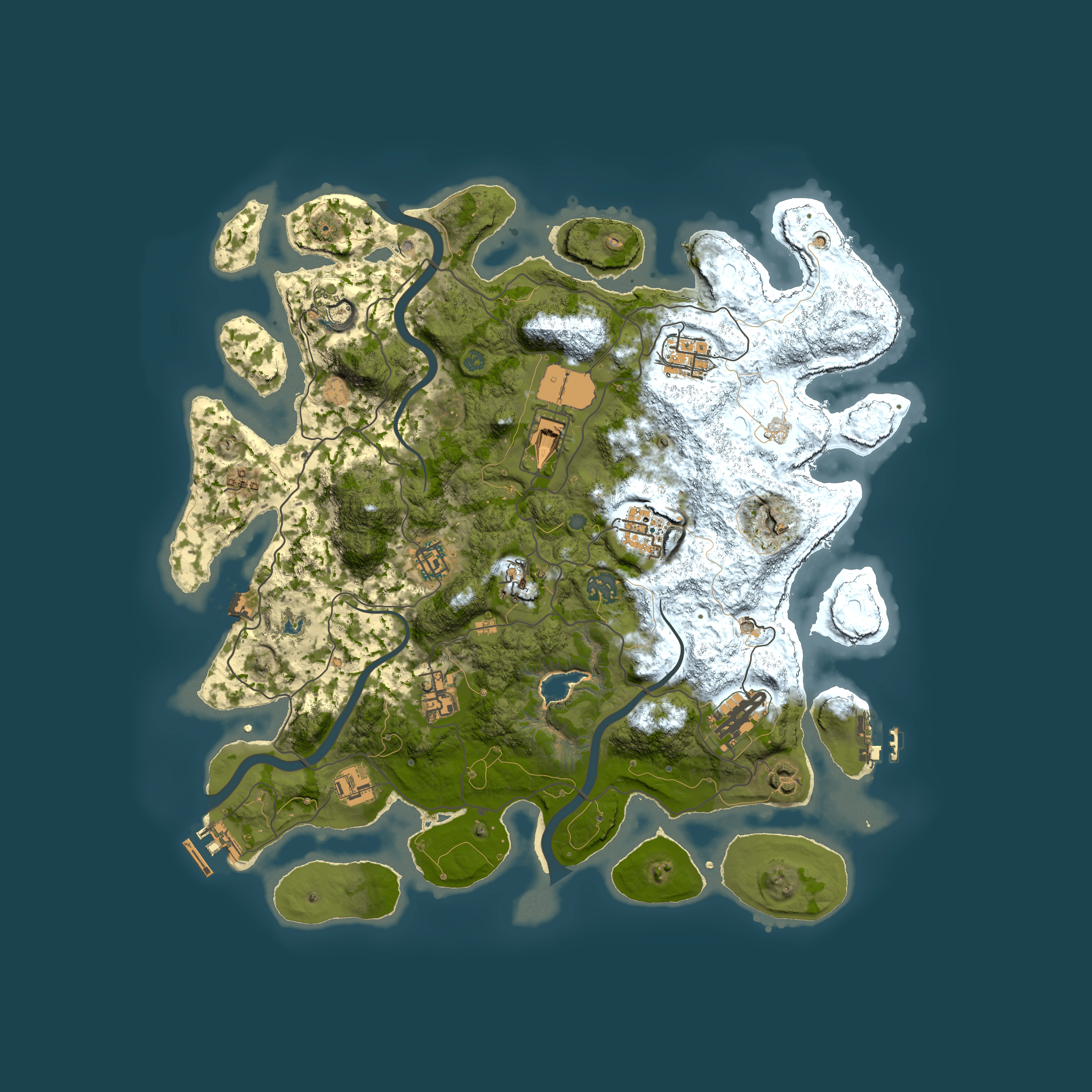 Full top-down render of Rust map seed 561216005, 4000x4000m