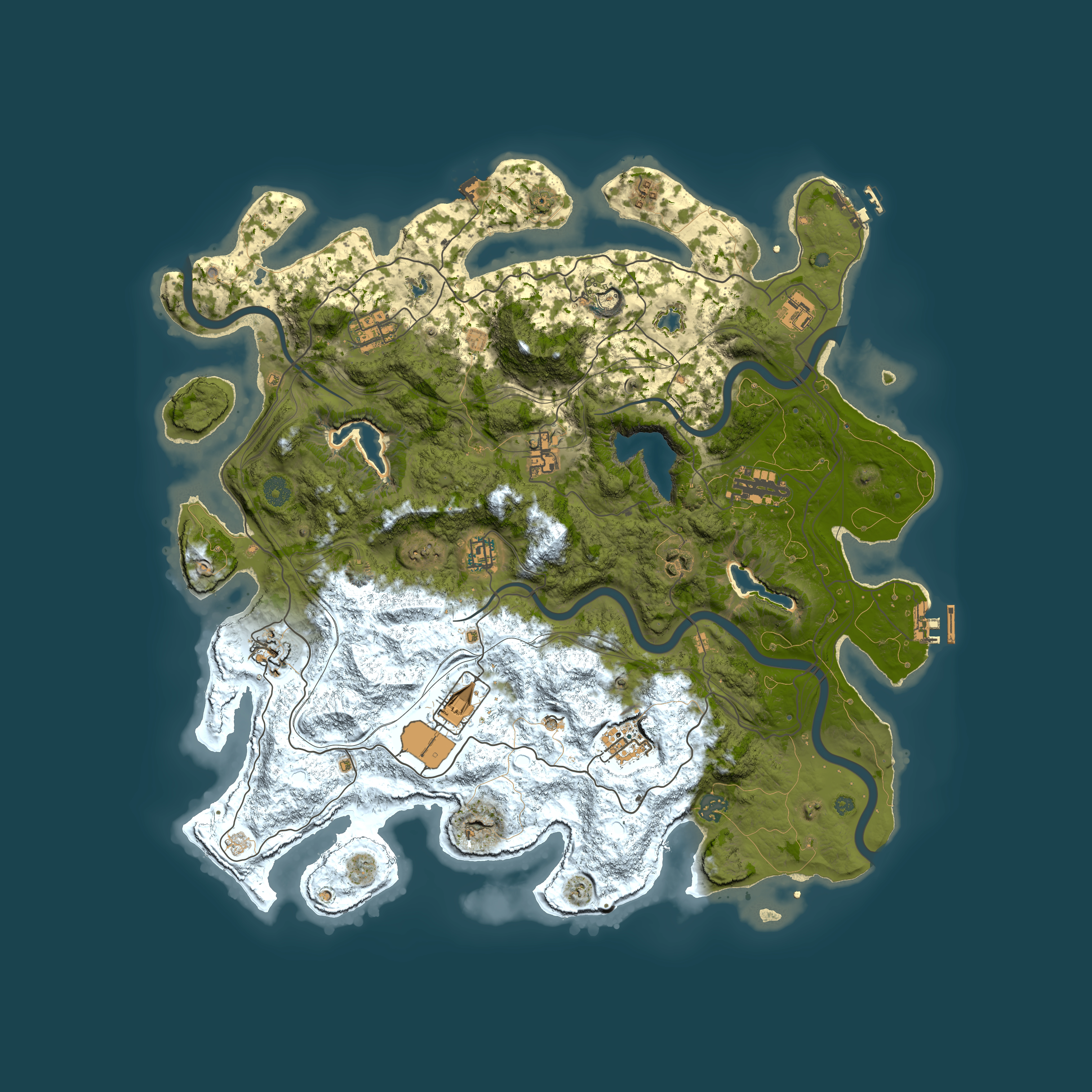 Full top-down render of Rust map seed 1811287846, 4500x4500m