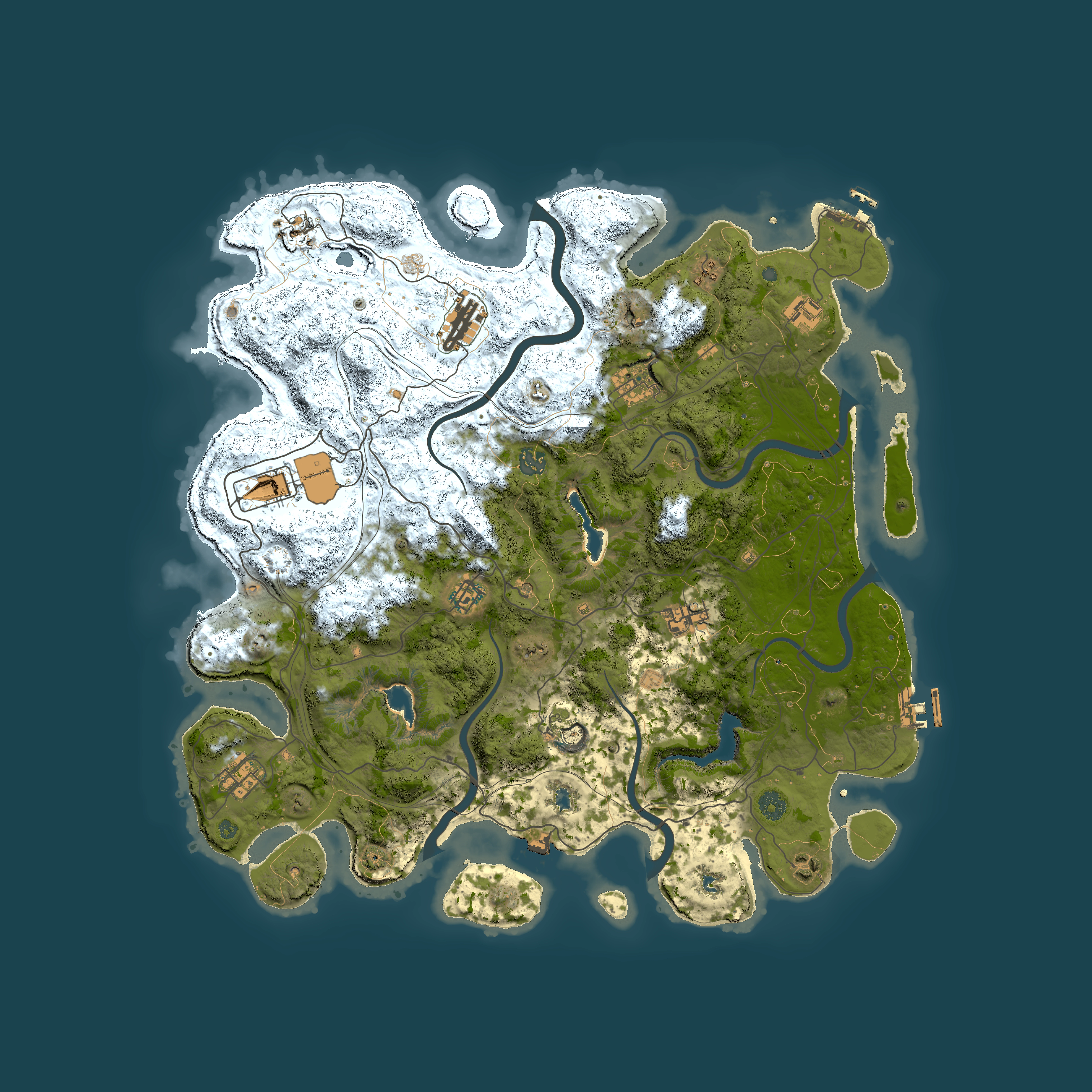 Full top-down render of Rust map seed 1142839146, 4500x4500m