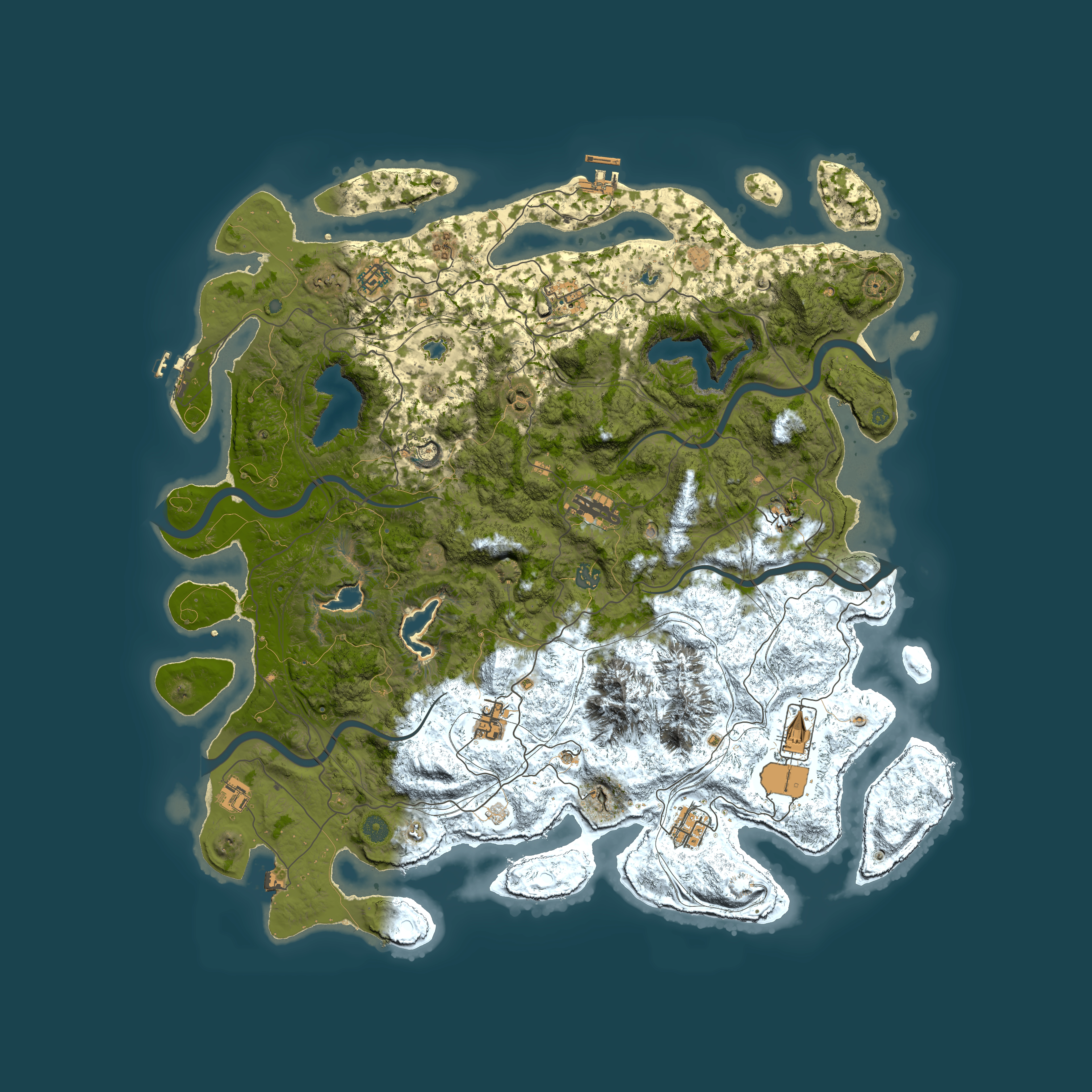 Full top-down render of Rust map seed 485770966, 5000x5000m