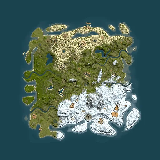 Rust map seed 485770966, 5000x5000m top-down preview