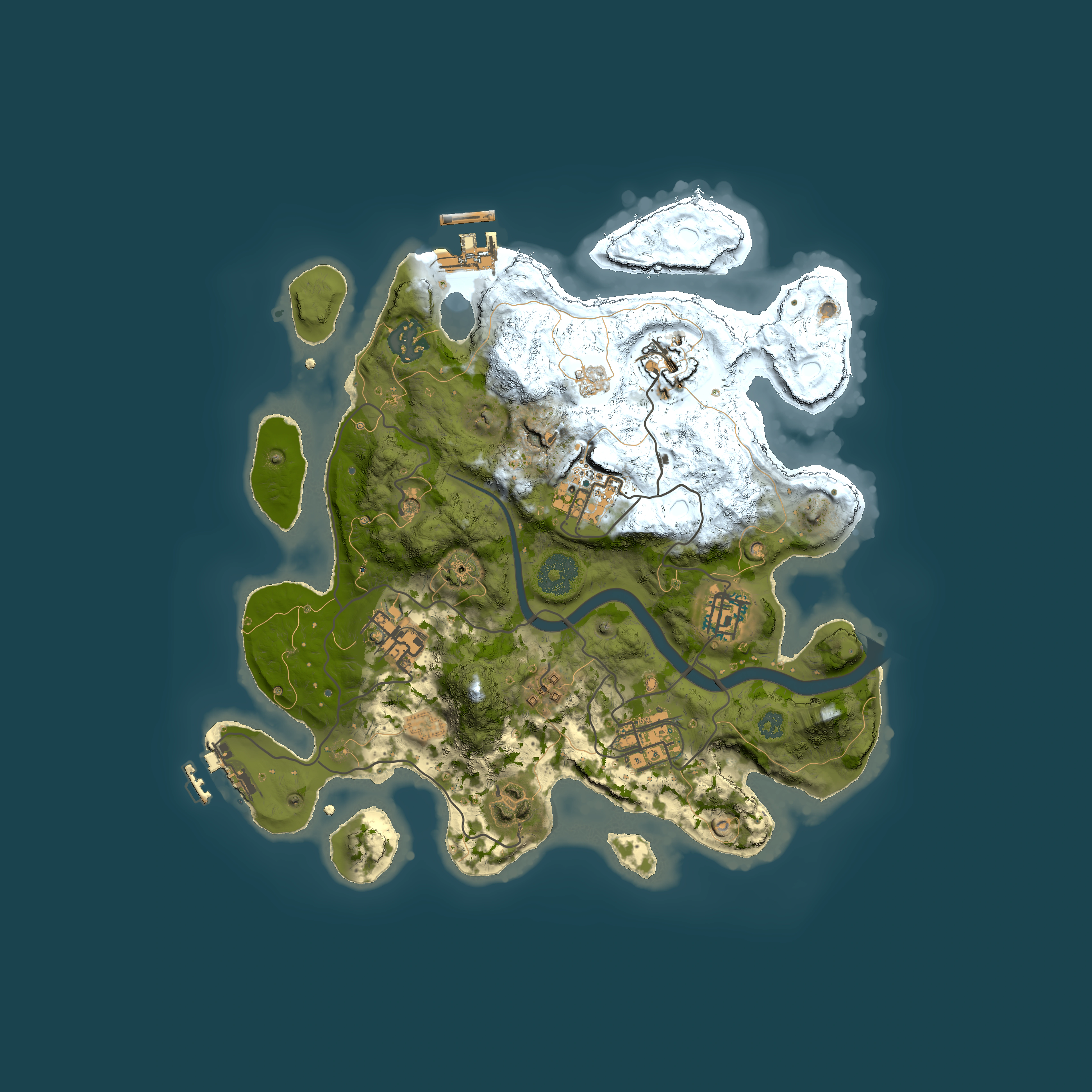 Full top-down render of Rust map seed 1193170532, 3000x3000m