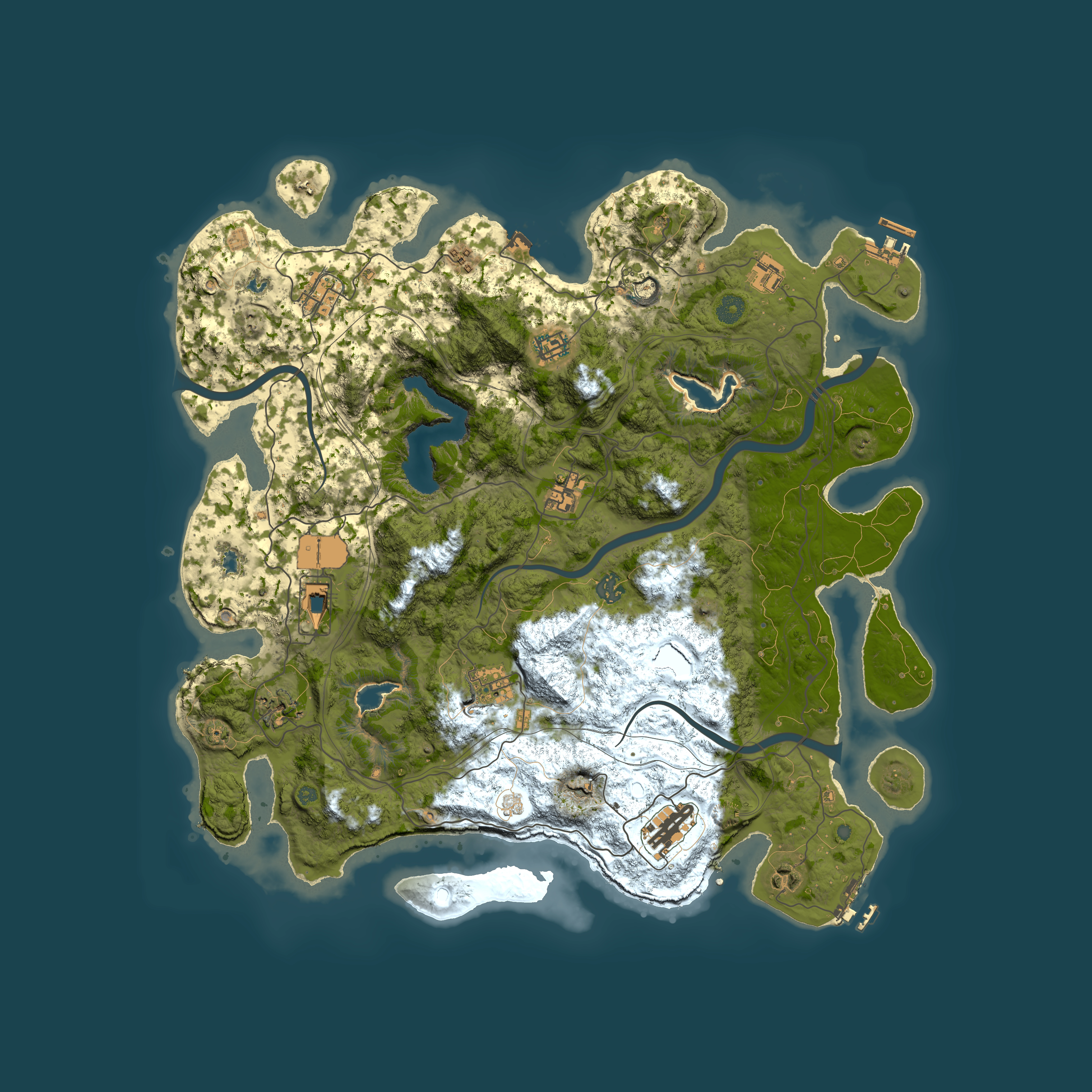Full top-down render of Rust map seed 716409841, 4500x4500m