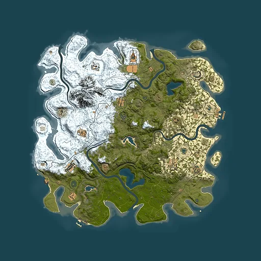 Rust map seed 137244461, 5000x5000m top-down preview