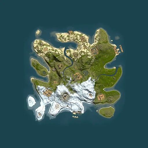 Rust map seed 205758346, 3000x3000m top-down preview