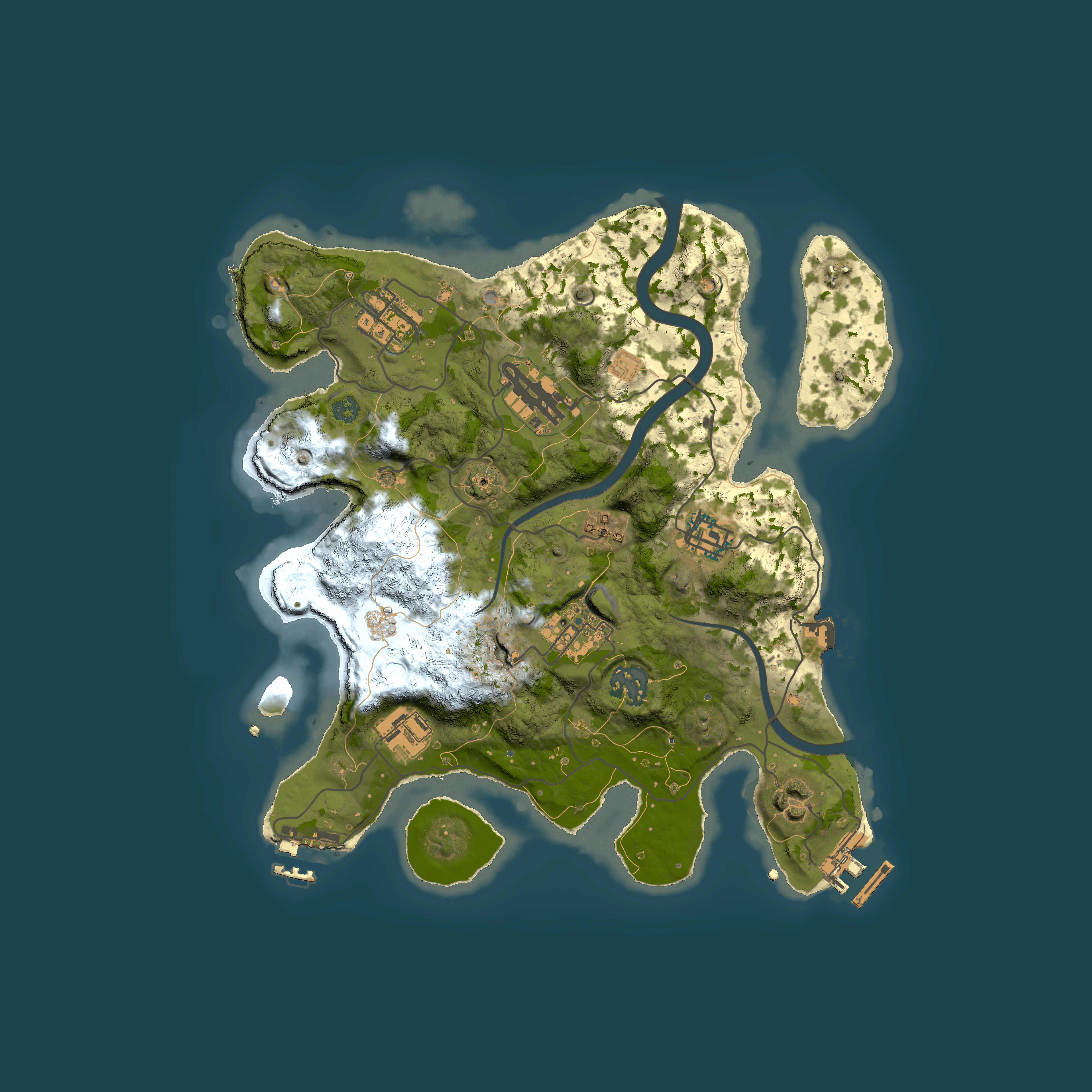 Full top-down render of Rust map seed 1913876884, 3000x3000m