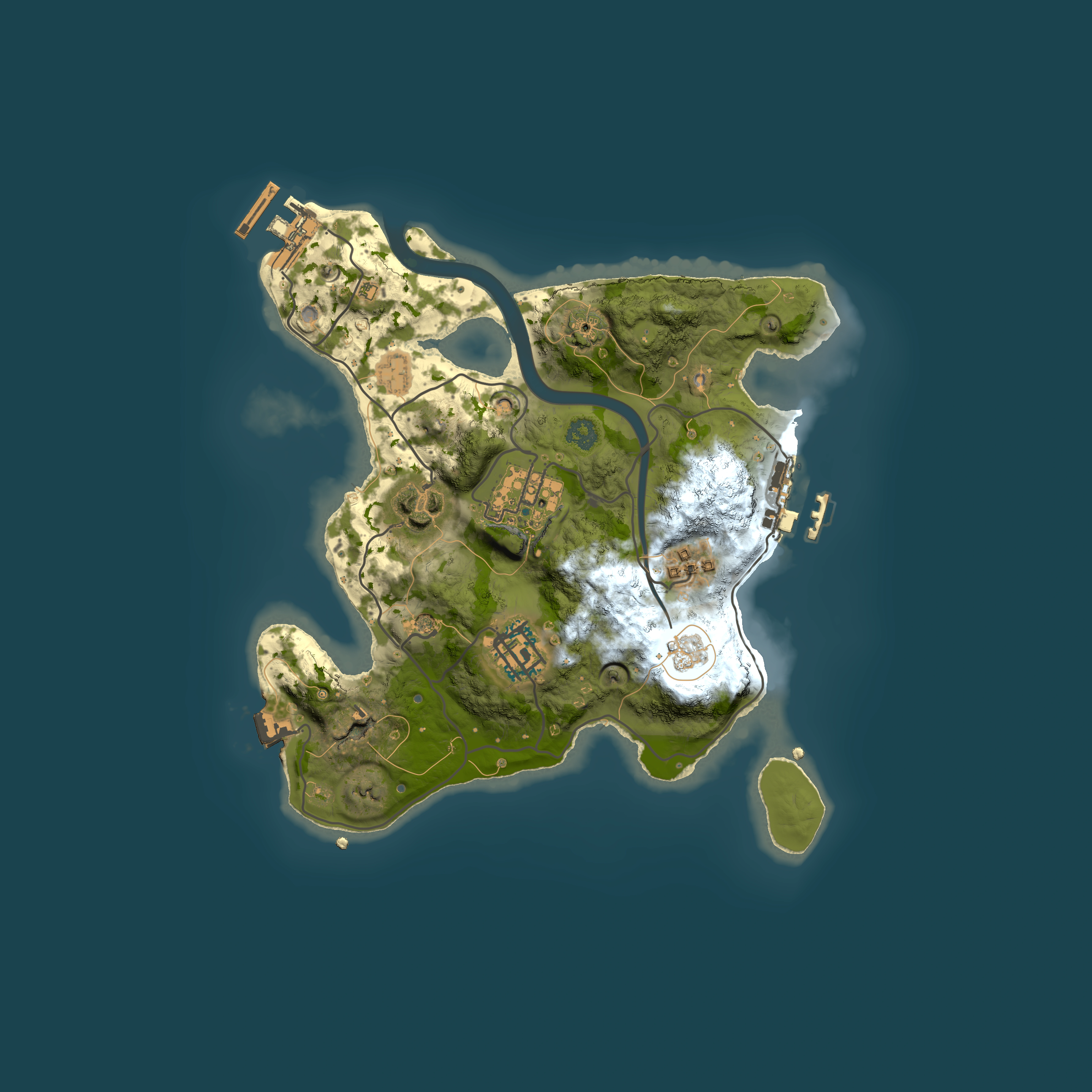 Full top-down render of Rust map seed 1741512620, 2500x2500m