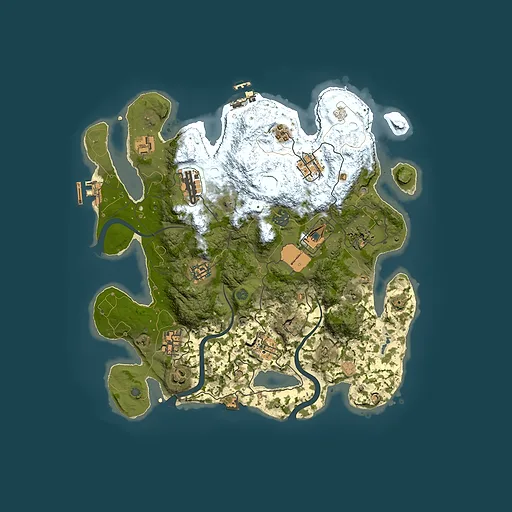 Rust map seed 1885878119, 3500x3500m top-down preview