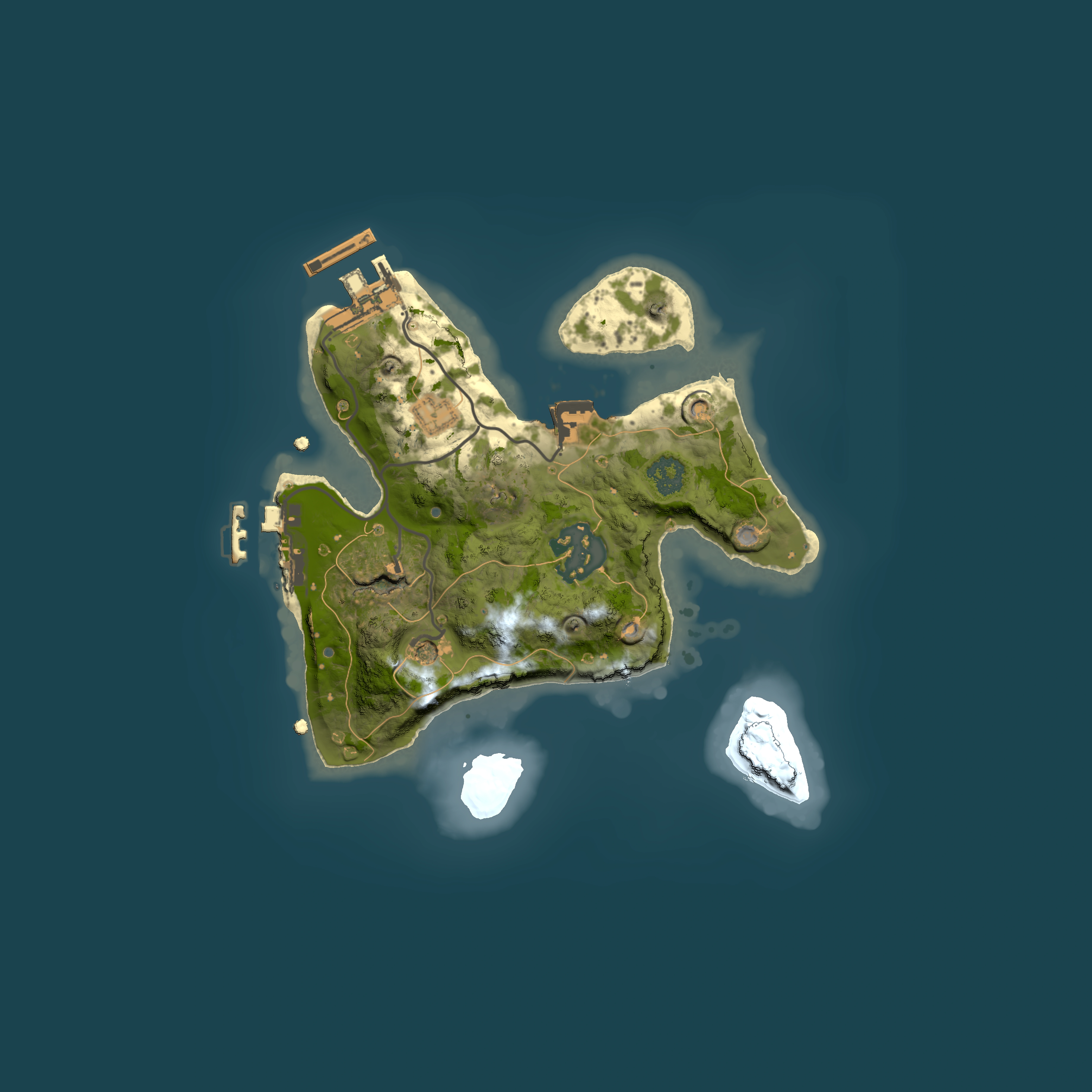 Full top-down render of Rust map seed 10551444, 2000x2000m