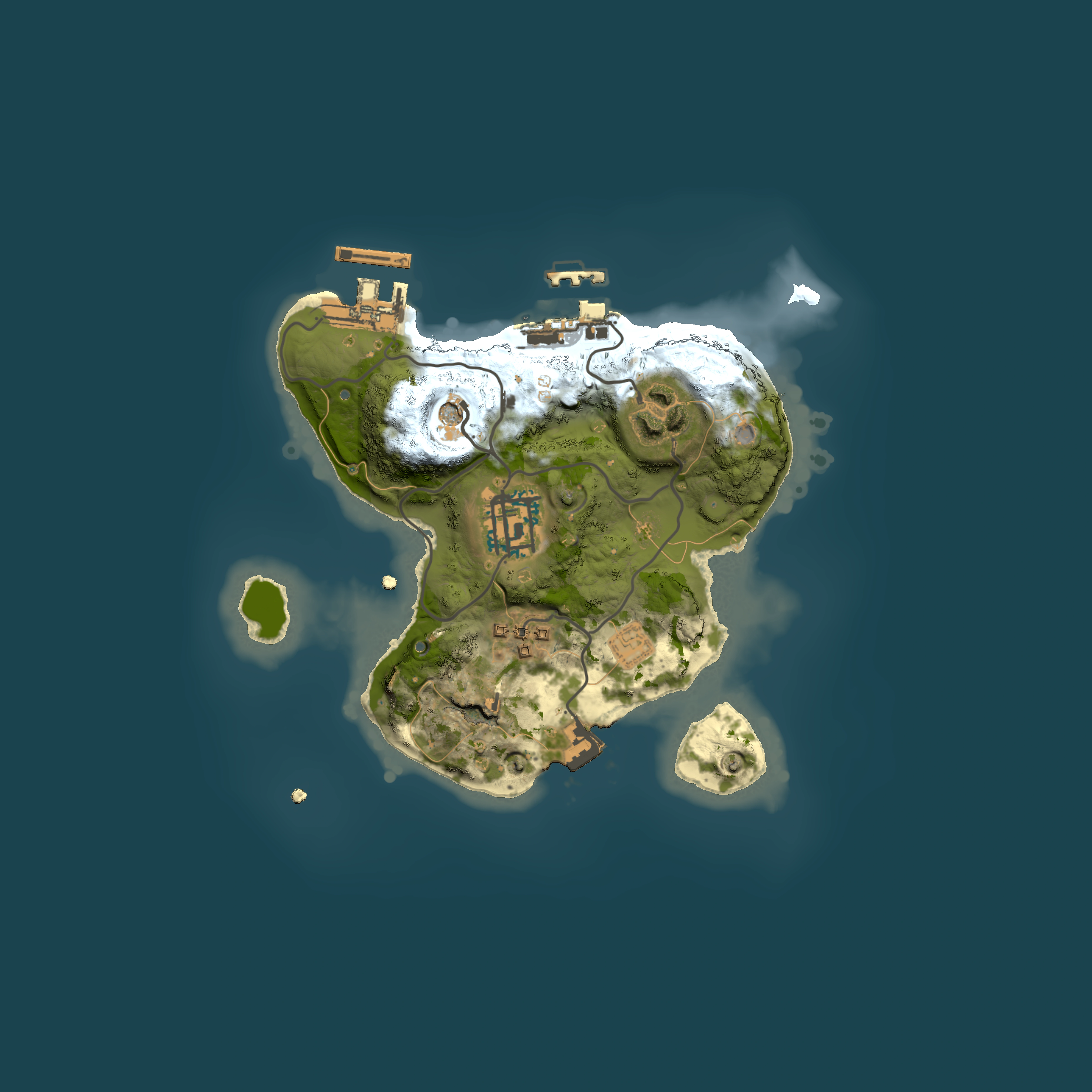 Full top-down render of Rust map seed 1097175416, 2000x2000m