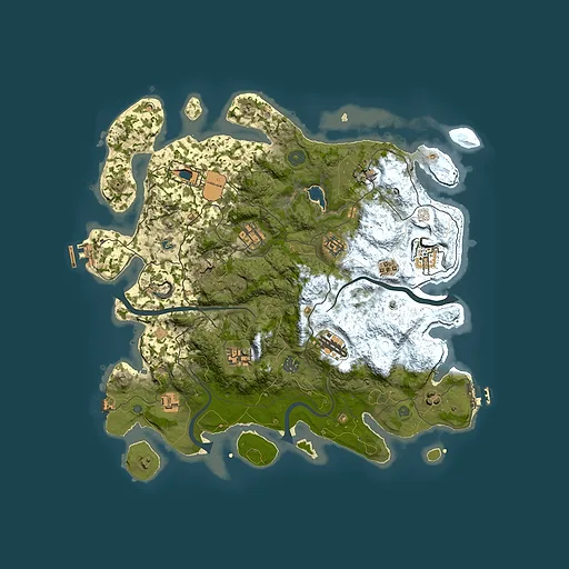 Rust map seed 304234057, 4000x4000m top-down preview