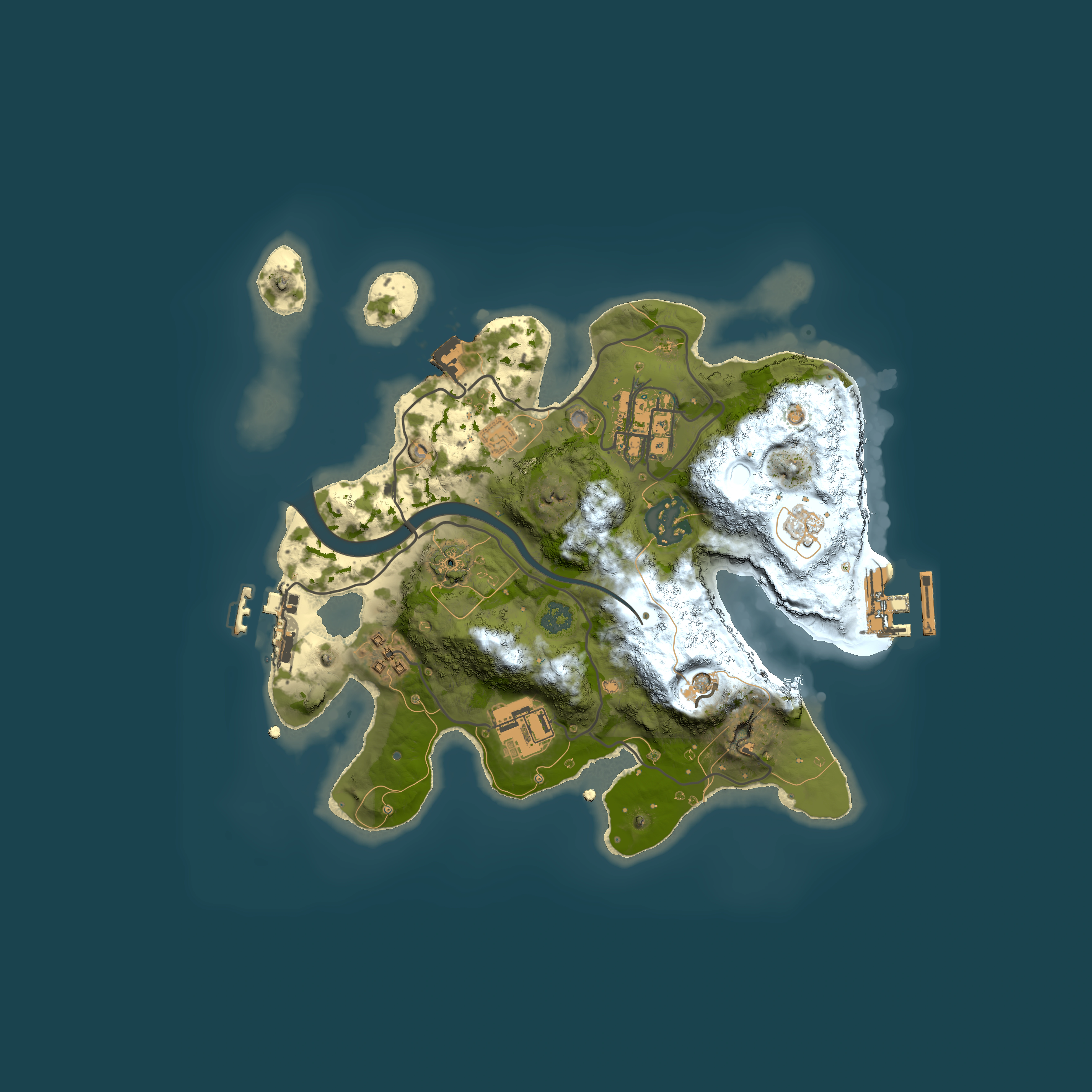 Full top-down render of Rust map seed 769731733, 2500x2500m