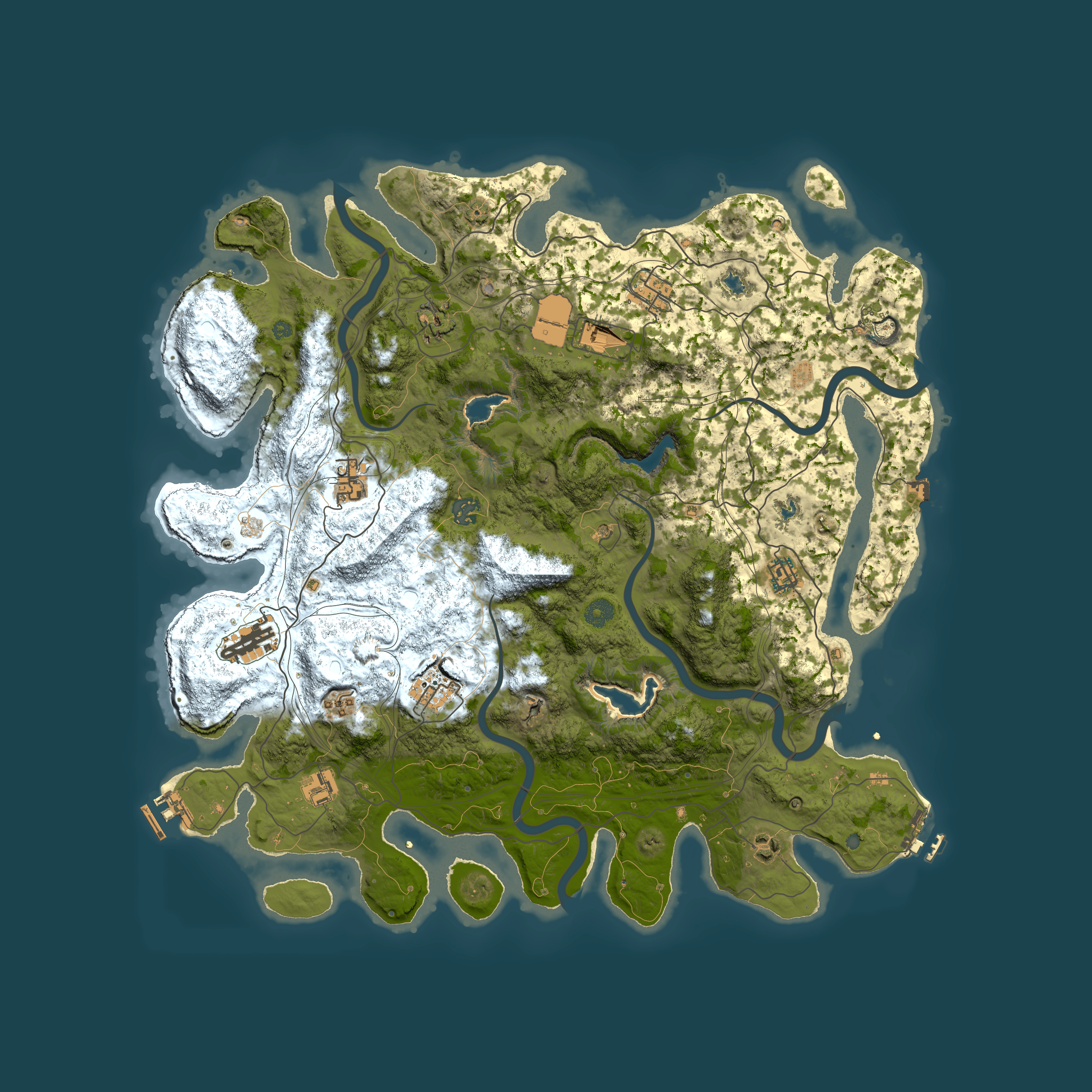 Full top-down render of Rust map seed 1130650771, 4500x4500m