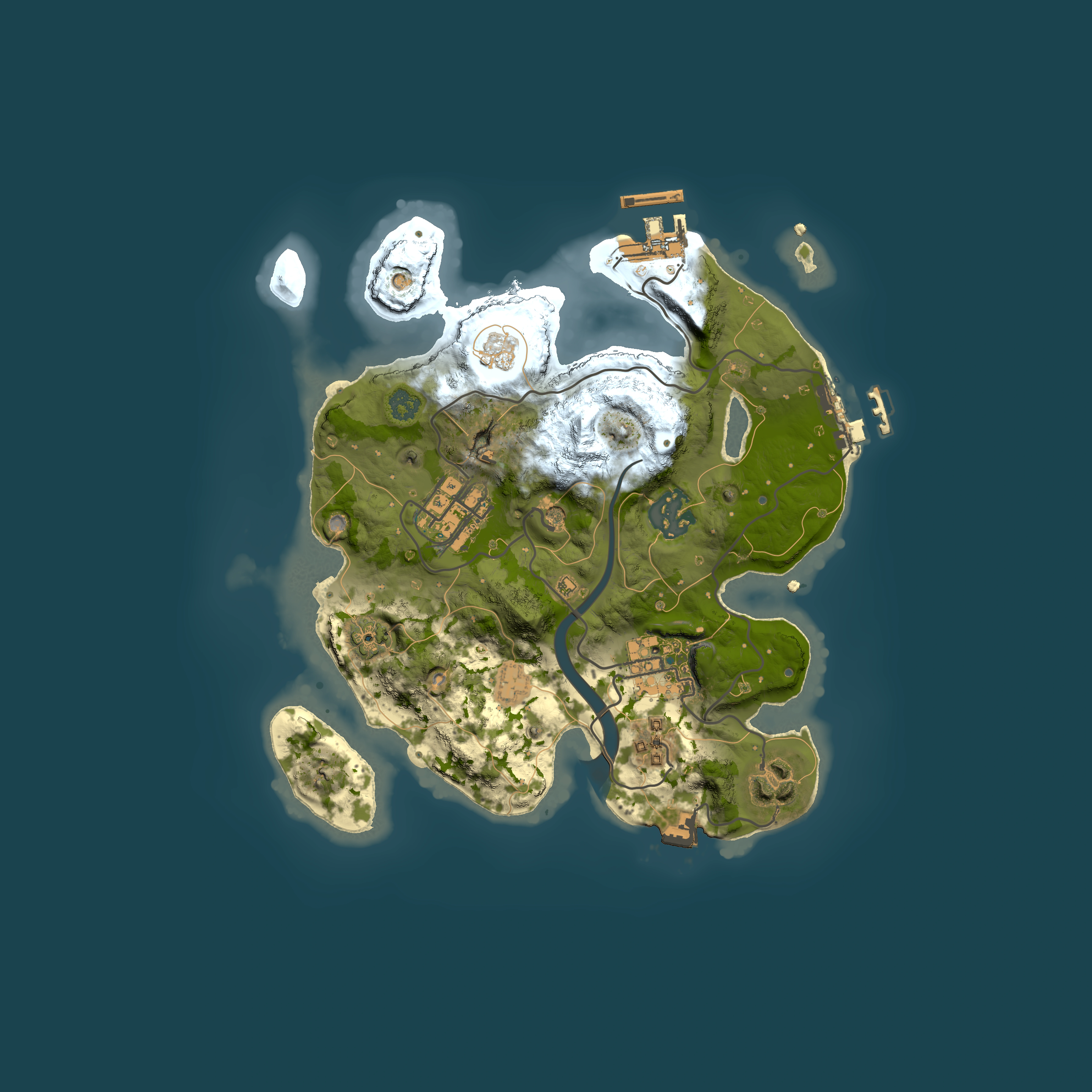Full top-down render of Rust map seed 313191298, 2500x2500m