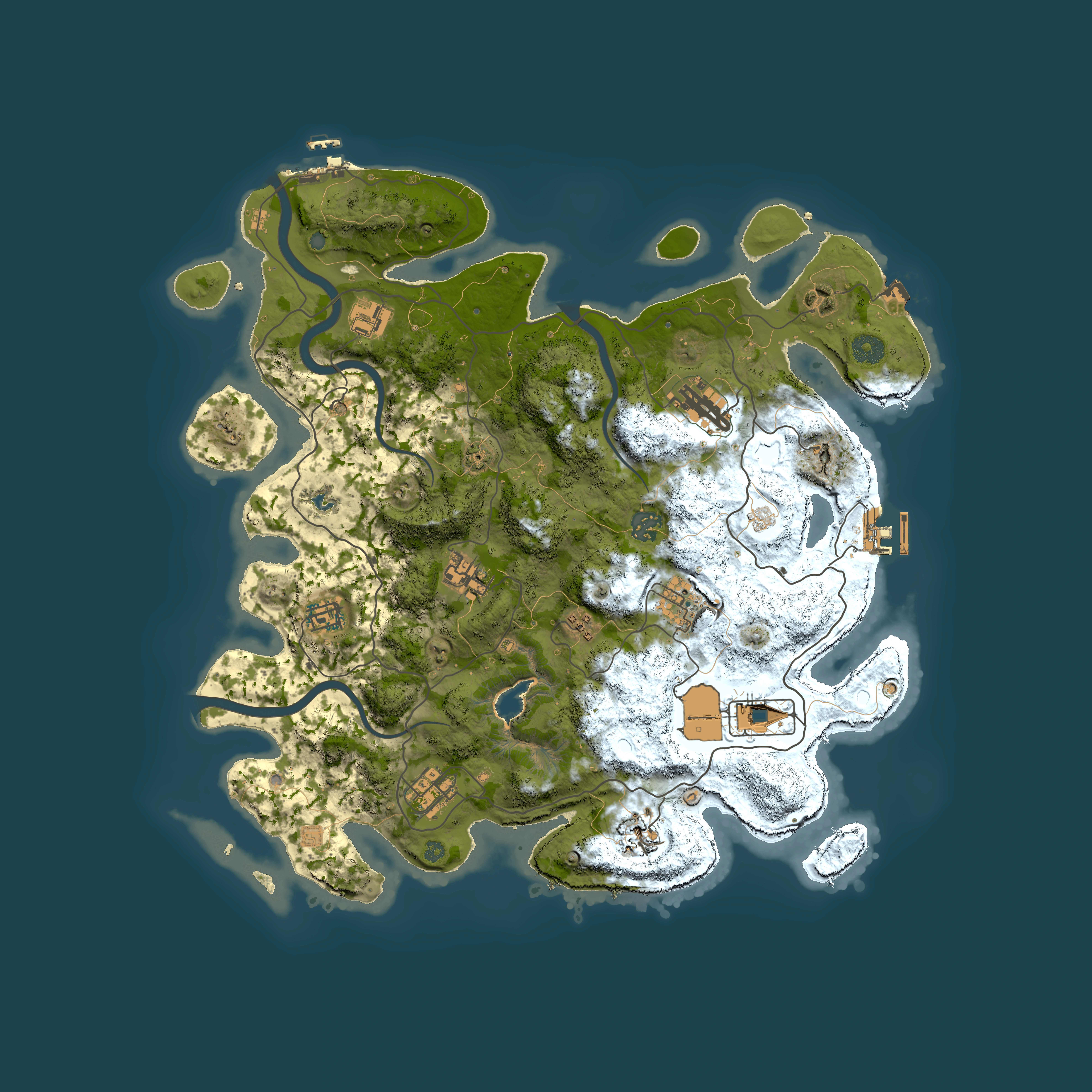 Full top-down render of Rust map seed 334671393, 4000x4000m