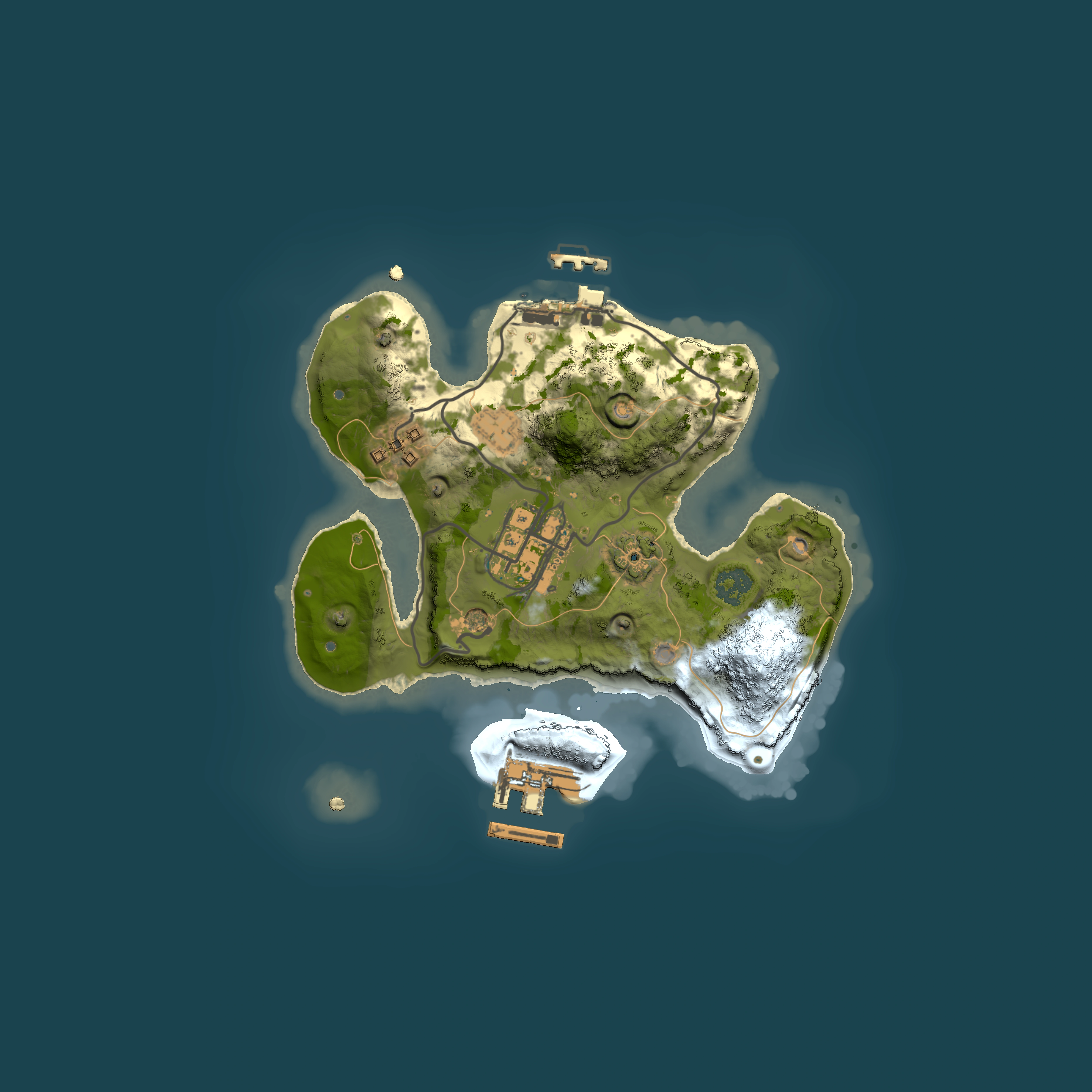 Full top-down render of Rust map seed 1418425595, 2000x2000m