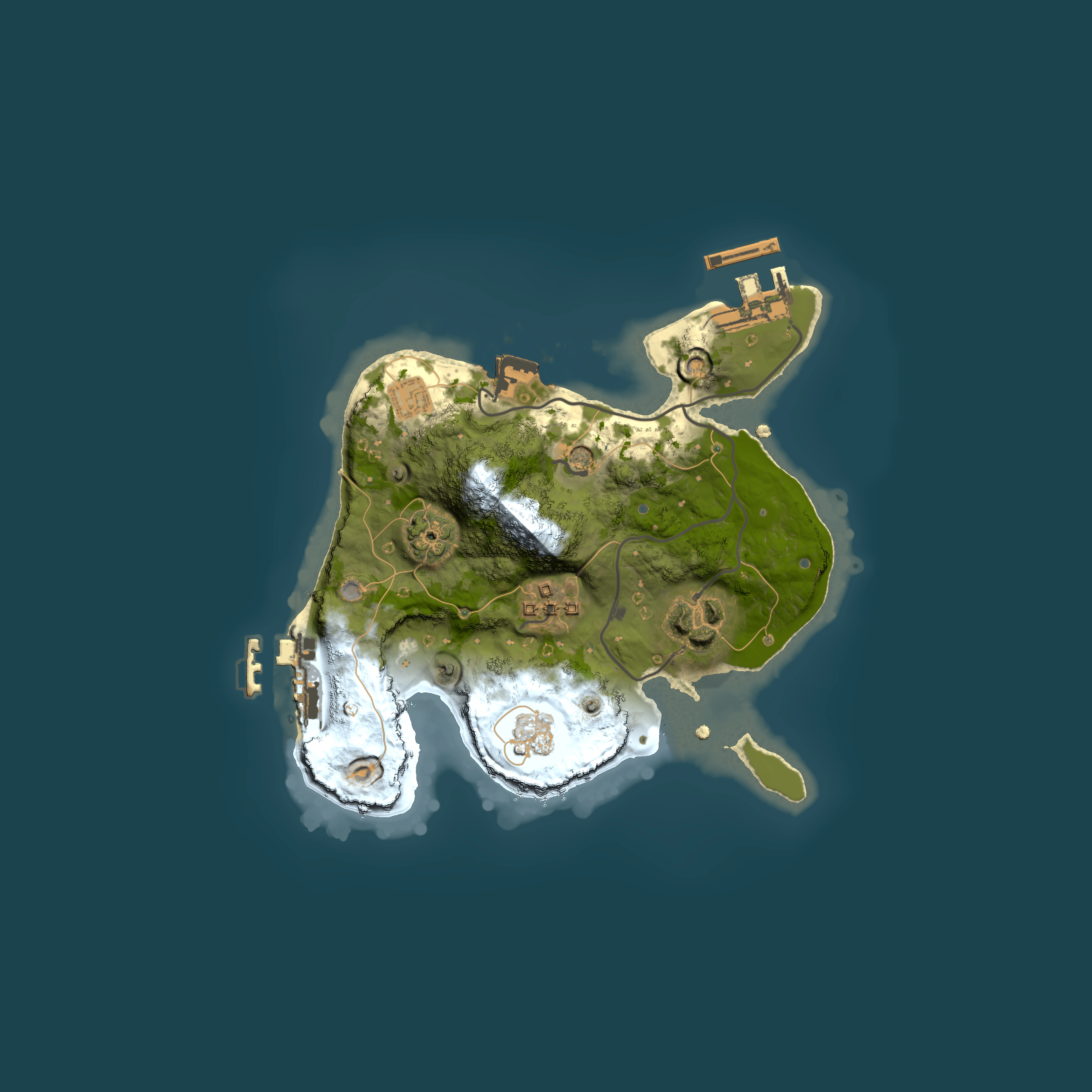 Full top-down render of Rust map seed 906417634, 2000x2000m