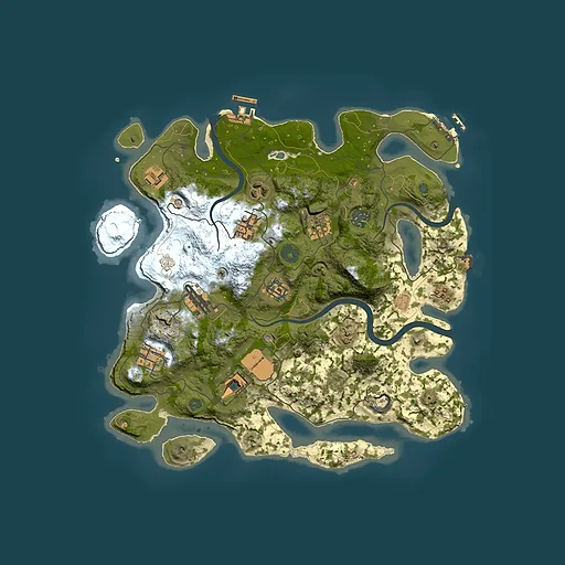 Rust map seed 388093454, 3500x3500m top-down preview