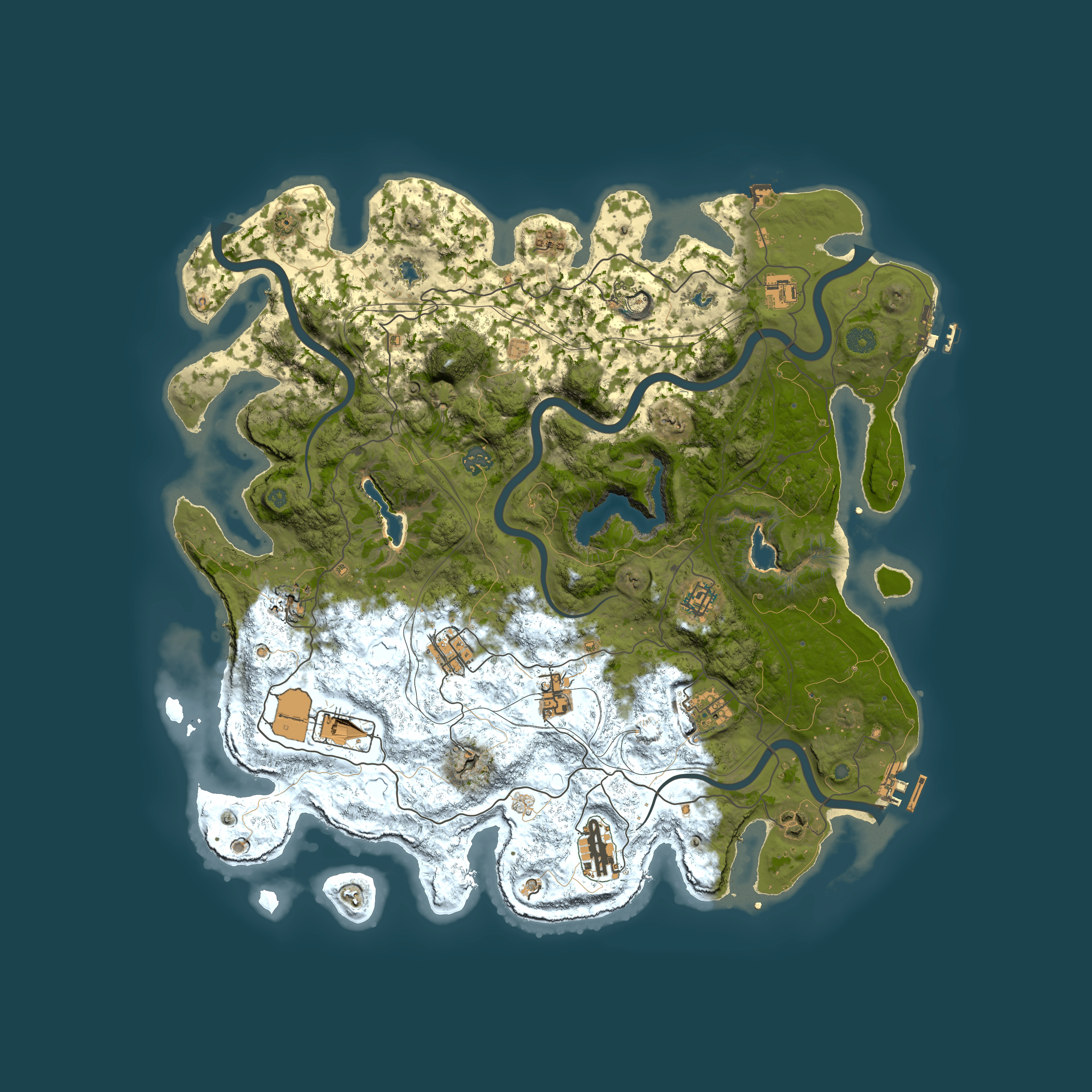 Full top-down render of Rust map seed 984545920, 4500x4500m