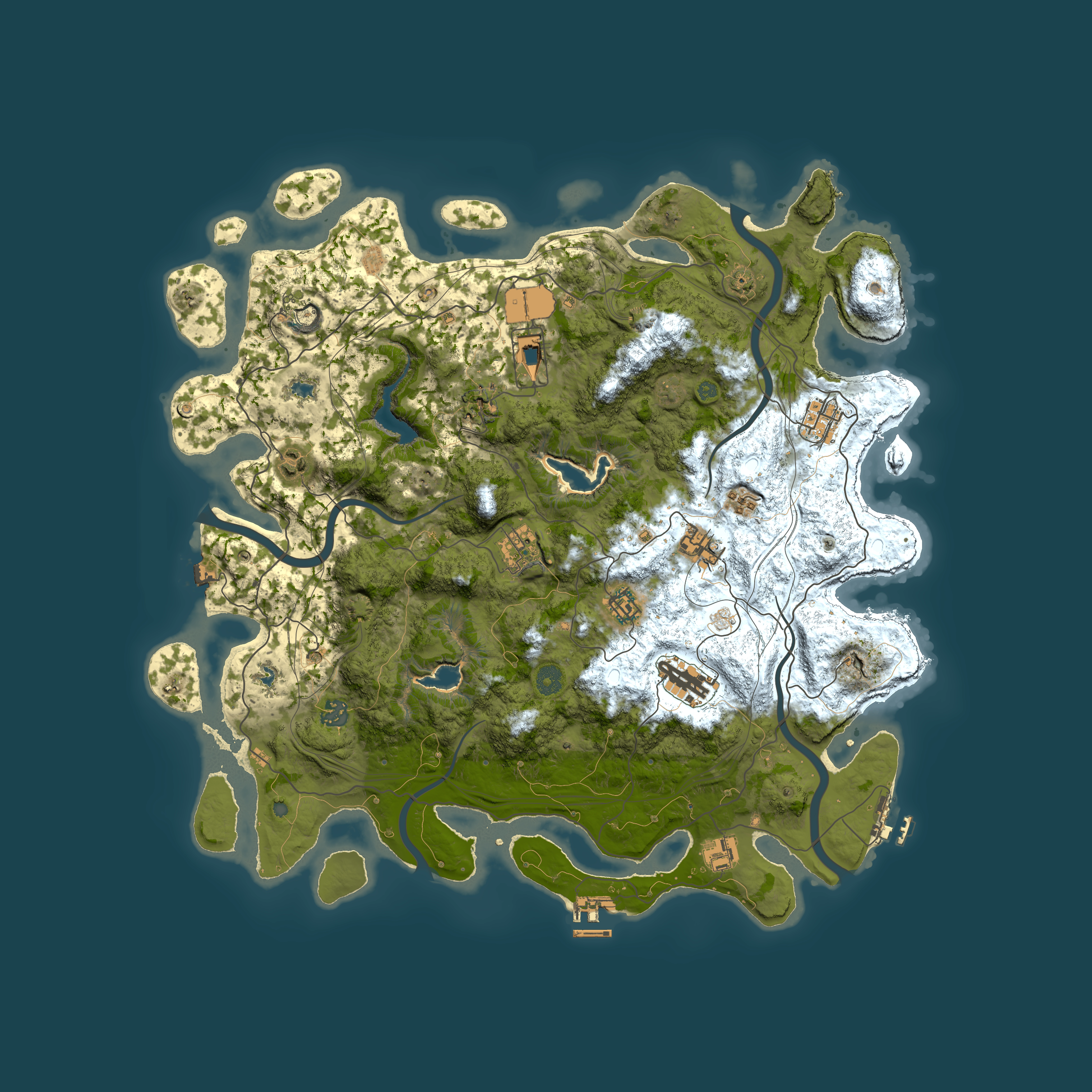 Full top-down render of Rust map seed 1018880596, 4500x4500m