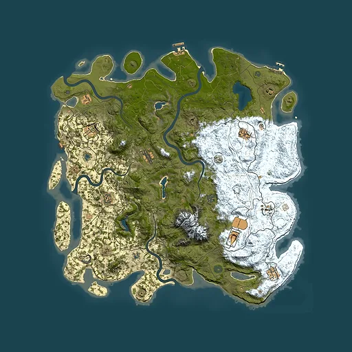 Rust map seed 105770018, 5000x5000m top-down preview