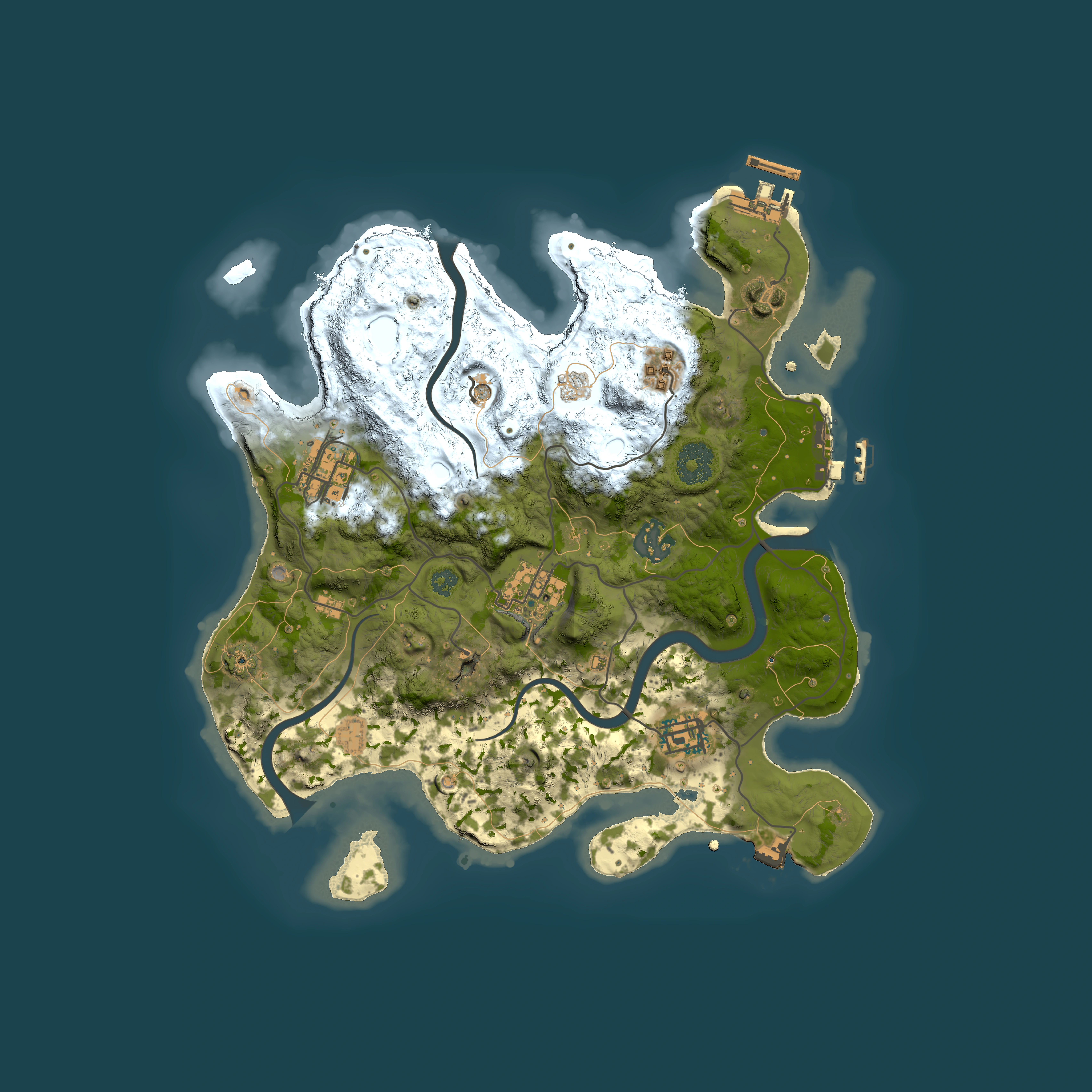 Full top-down render of Rust map seed 117961262, 3000x3000m