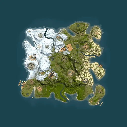 Rust map seed 1462508034, 3500x3500m top-down preview