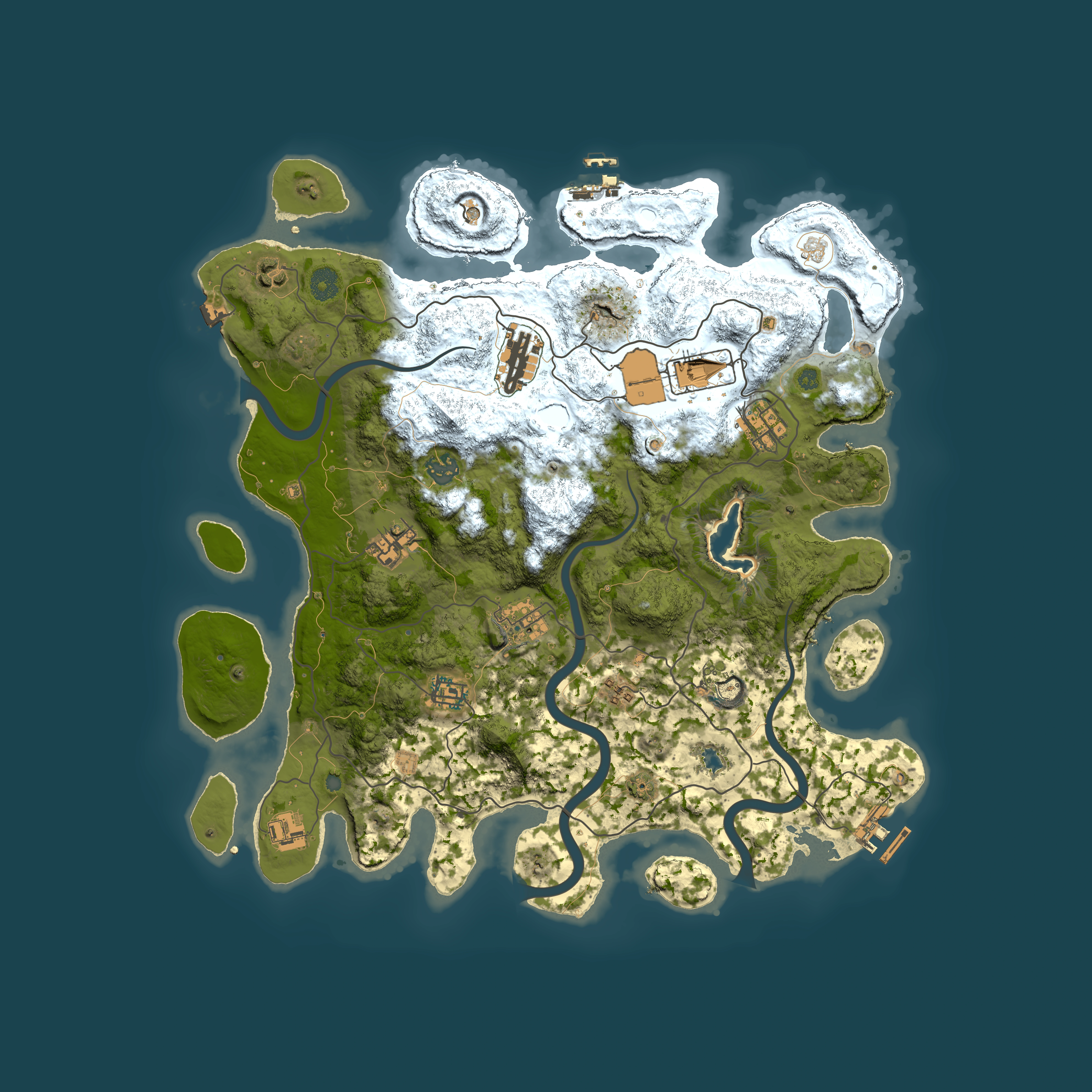 Full top-down render of Rust map seed 21997096, 4000x4000m