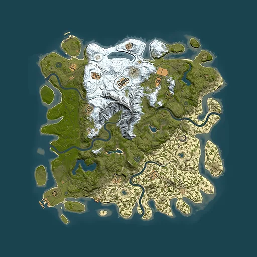 Rust map seed 1573344061, 5000x5000m top-down preview